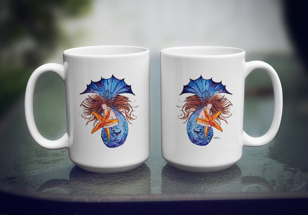 Brunette Mermaid Coffee Mug 15 oz  the-store.com.