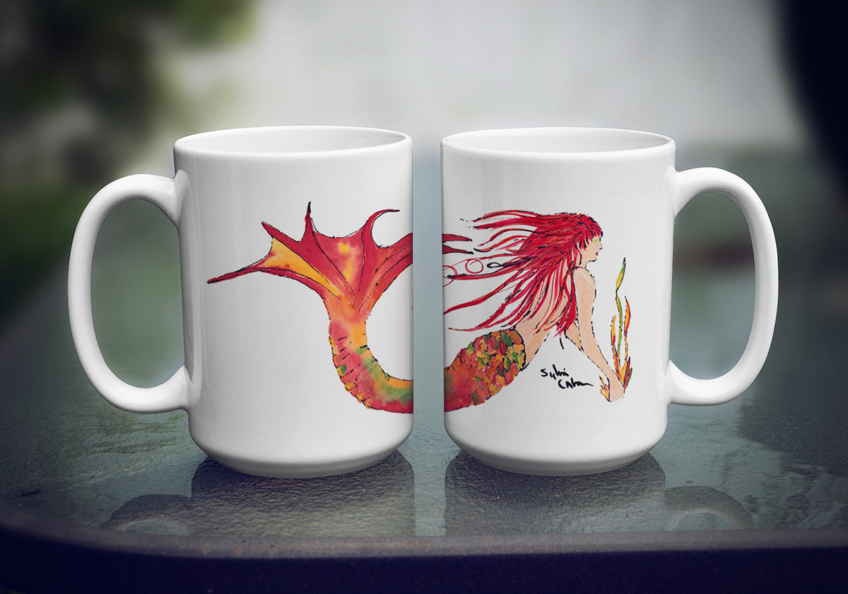 Red Haired Mermaid Coffee Mug 15 oz  the-store.com.