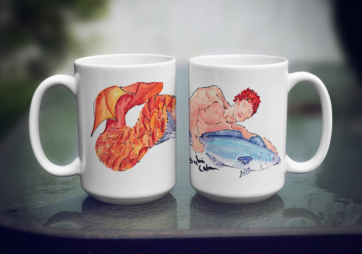 Red Haired Merman Coffee Mug 15 oz