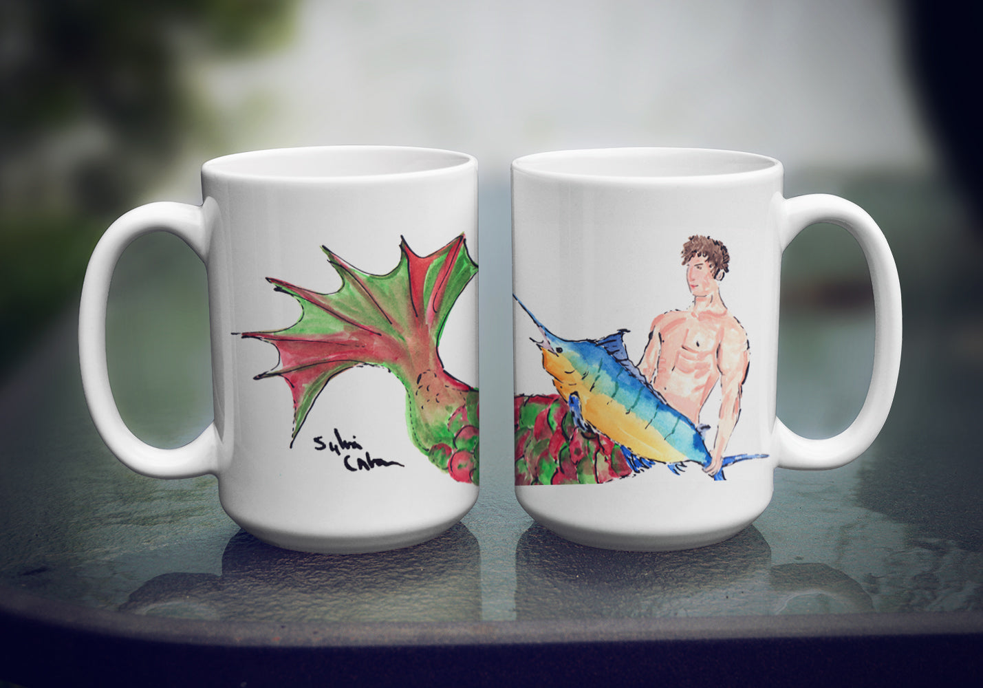 Brunette Merman Coffee Mug 15 oz