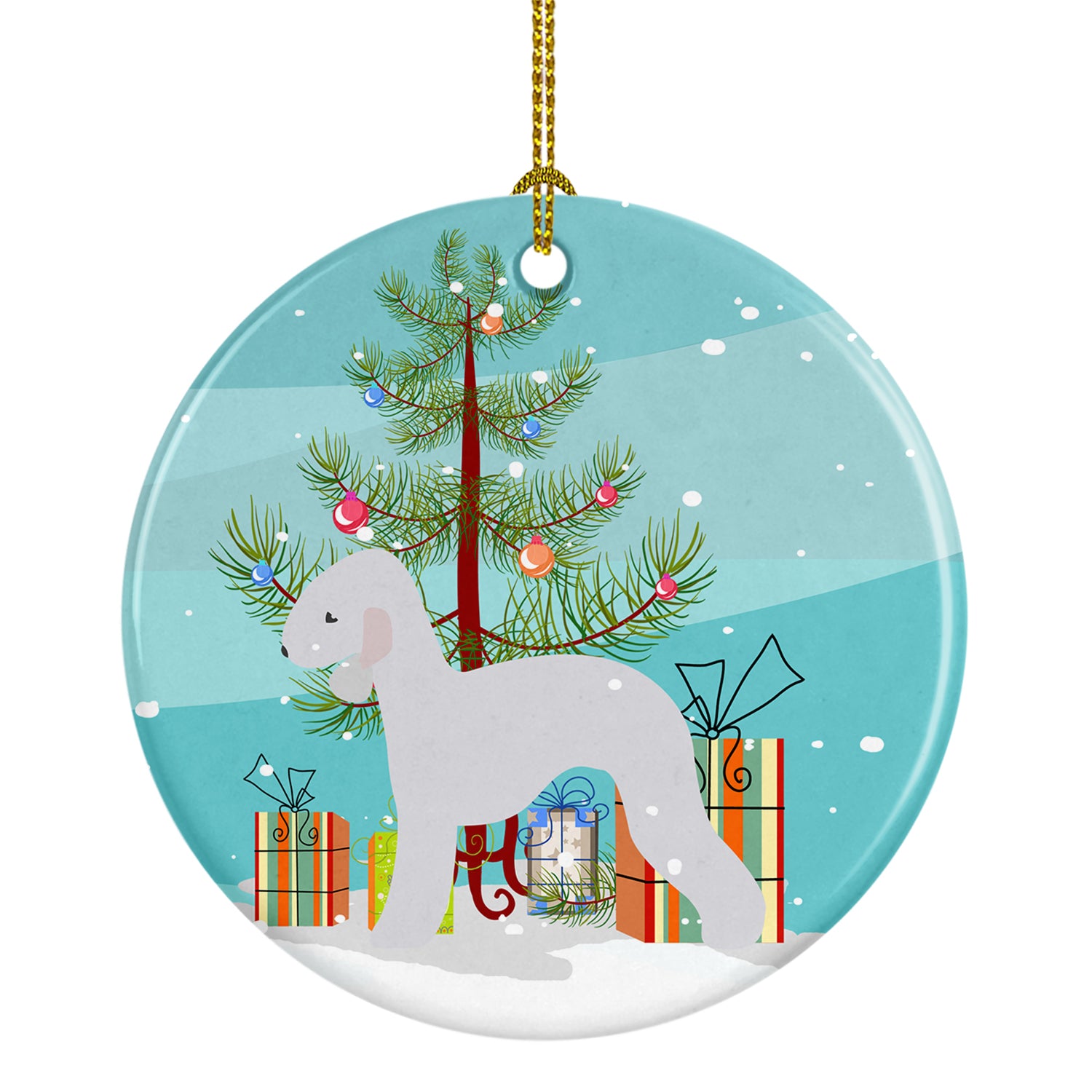 Bedlington Terrier Merry Christmas Tree Ceramic Ornament BB2912CO1  the-store.com.