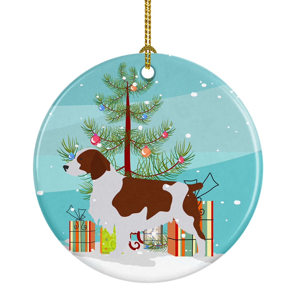 Welsh Springer Spaniel Merry Christmas Tree Ceramic Ornament BB2918CO1  the-store.com.