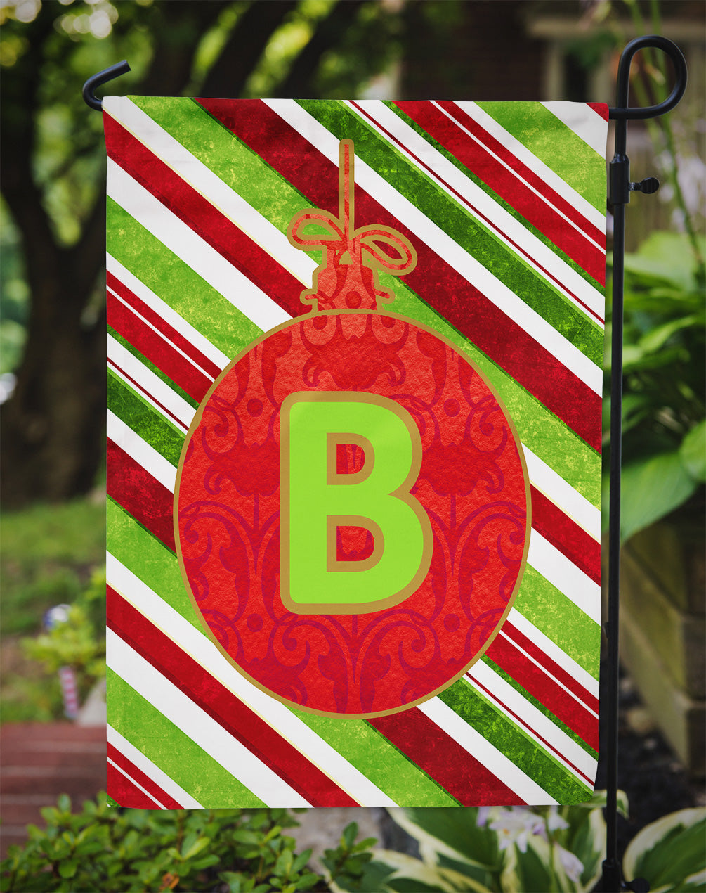 Christmas Oranment Holiday Letter B Monogram Initial Flag Garden Size CJ1039