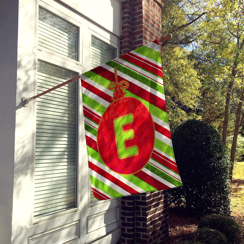 Christmas Oranment Holiday Letter E Monogram Initial Flag  House Size