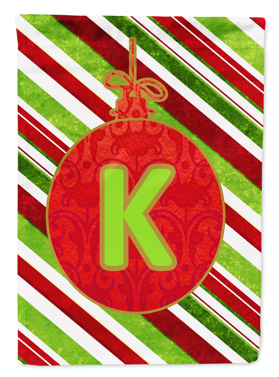 Christmas Oranment Holiday Letter K Monogram Initial Flag  House Size