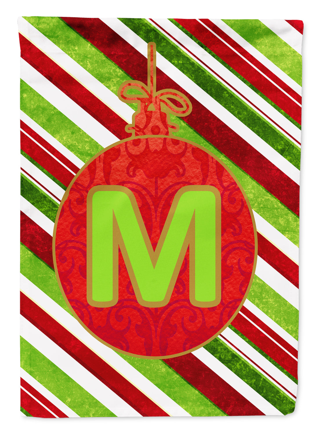 Christmas Oranment Holiday Letter M Monogram Initial Flag Garden Size CJ1039