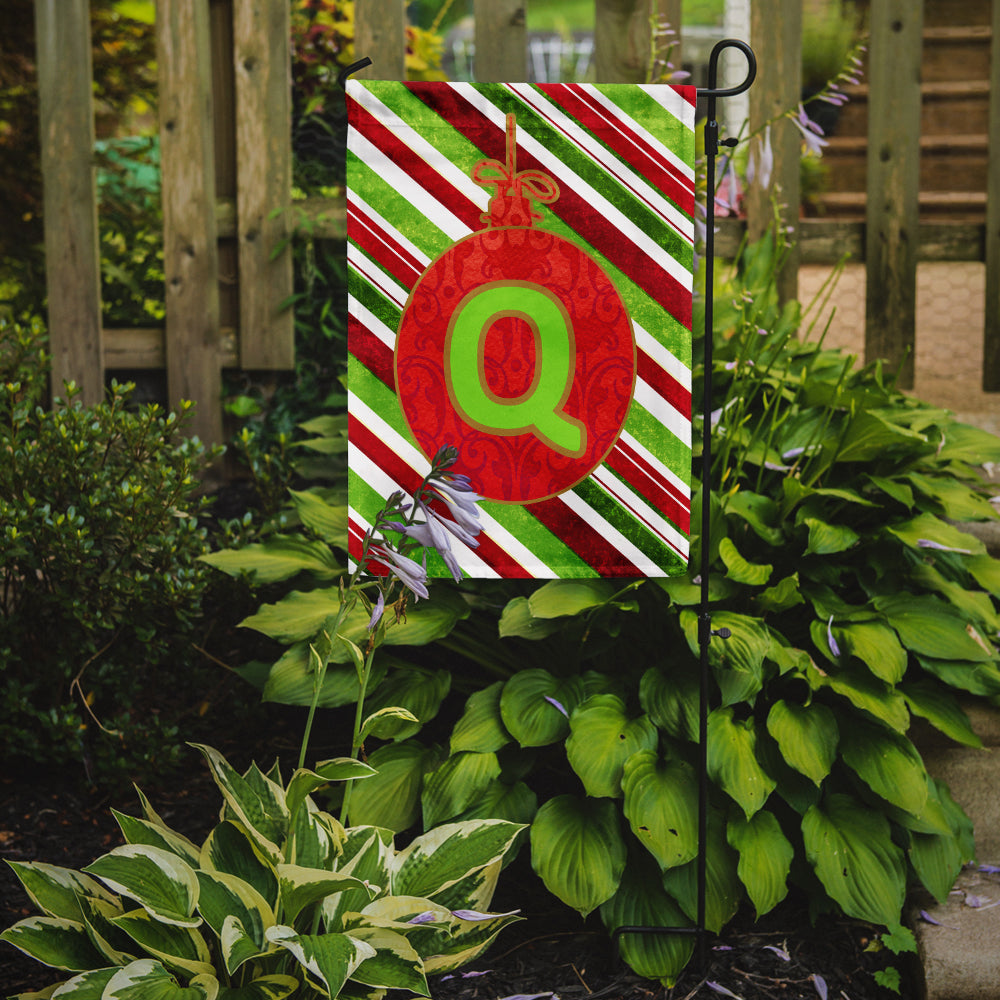 Christmas Oranment Holiday Letter Q Monogram Initial Flag Garden Size CJ1039