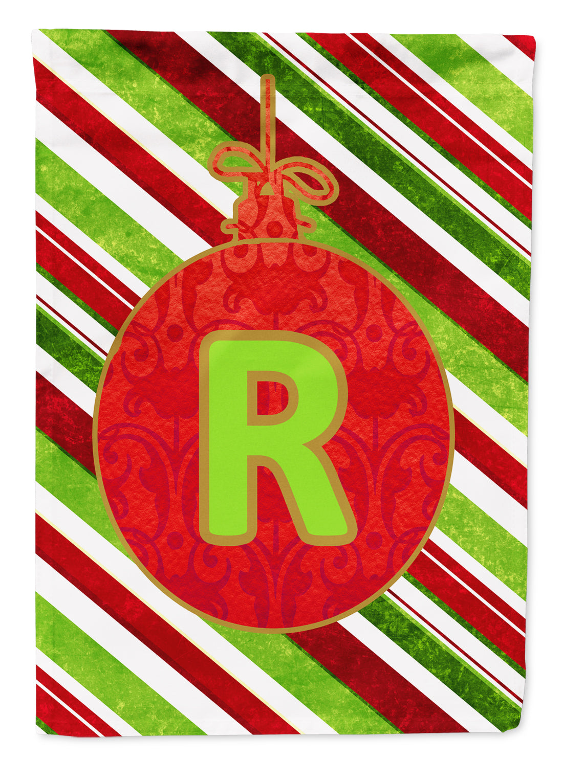 Christmas Oranment Holiday Letter R Monogram Initial Flag Garden Size CJ1039