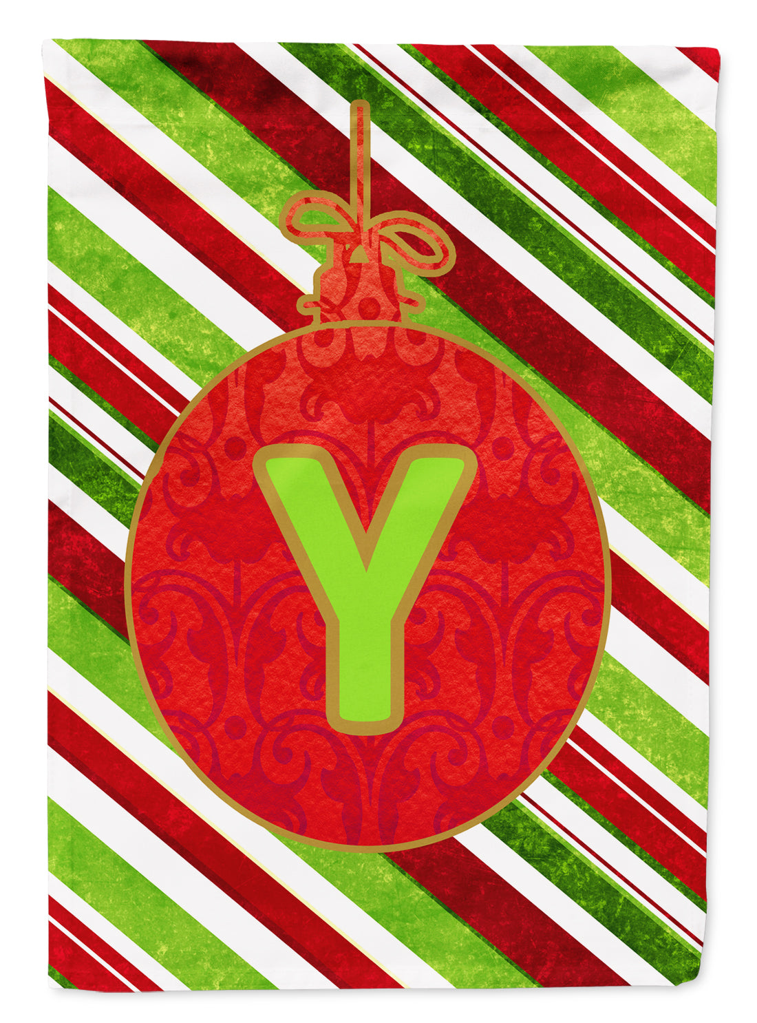 Christmas Oranment Holiday Letter Y Monogram Initial Flag  House Size