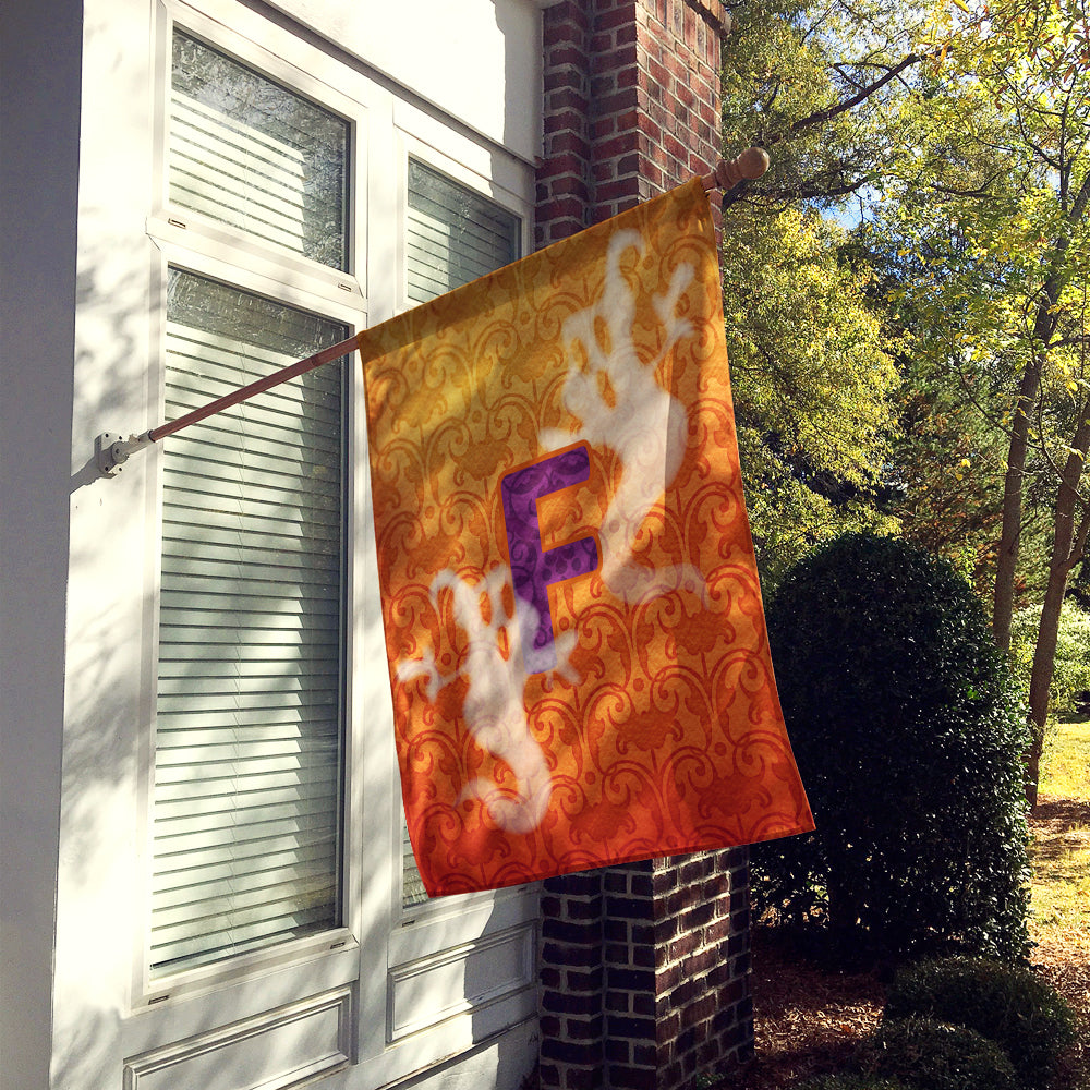 Halloween Ghost Letter F Monogram Initial Flag Canvas House Size