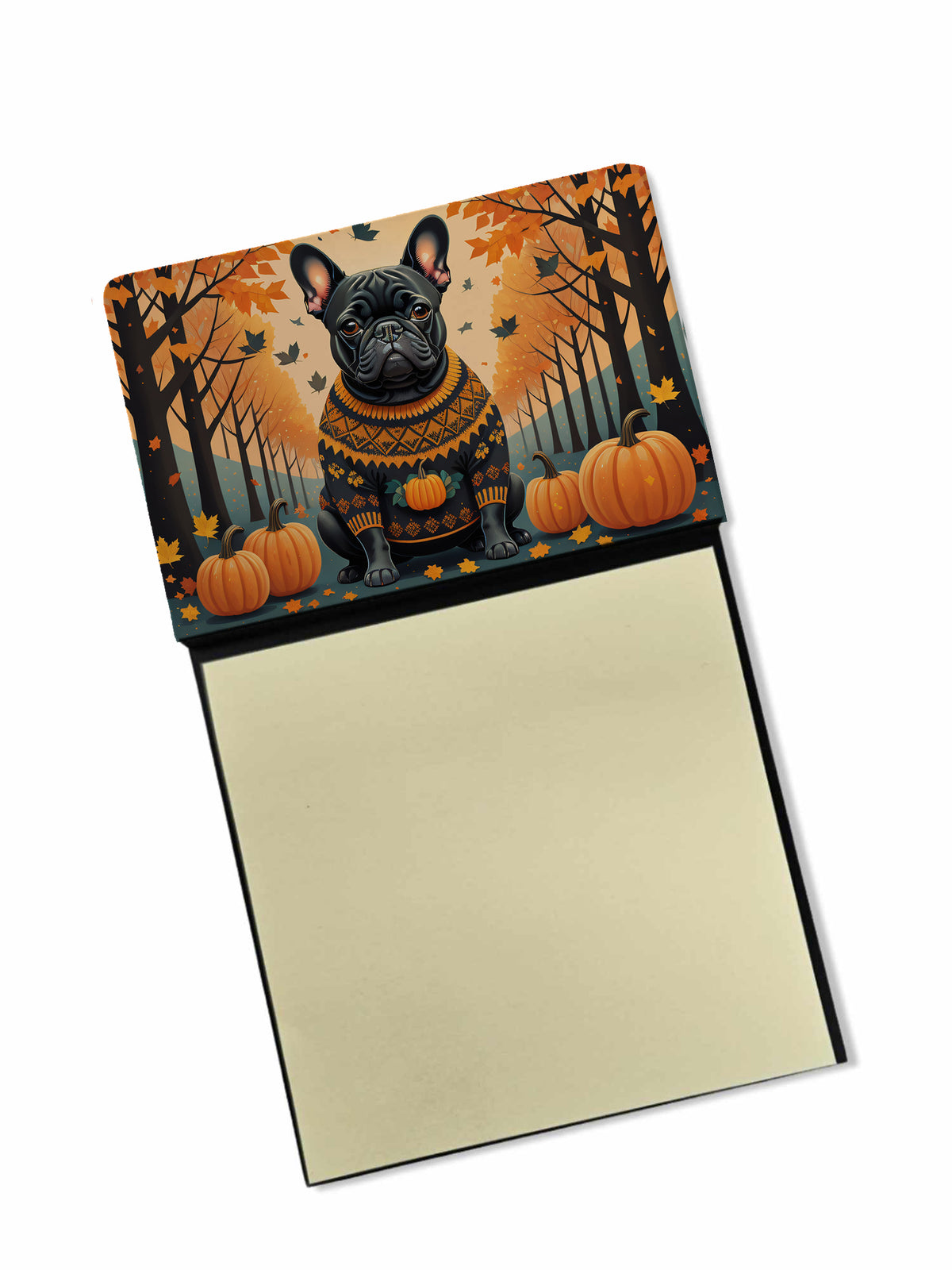 Buy this Black French Bulldog Fall Sticky Note Holder