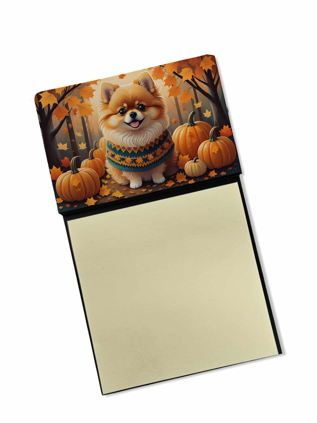 Buy this Pomeranian Fall Sticky Note Holder