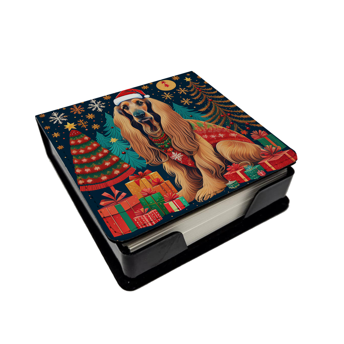 Buy this Afghan Hound Christmas PU Leather Note Paper Holder