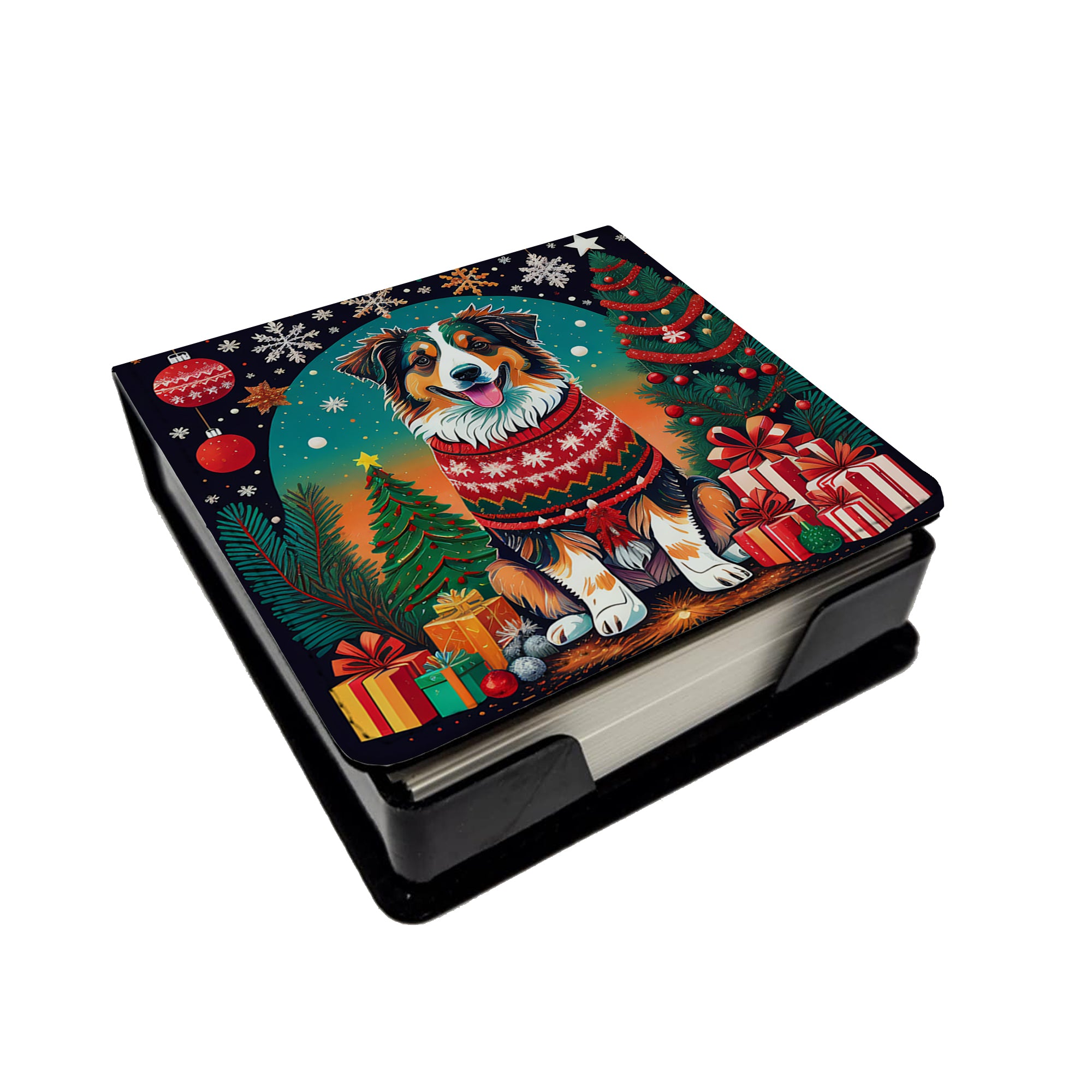 Buy this Australian Shepherd Christmas PU Leather Note Paper Holder