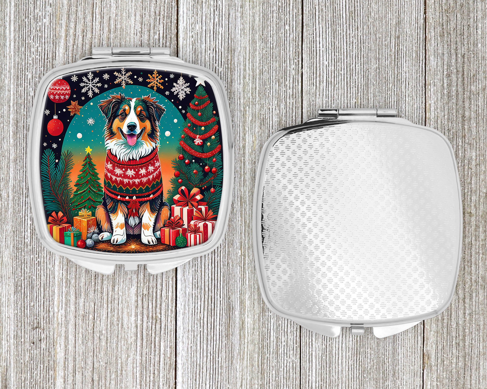 Australian Shepherd Christmas Compact Mirror