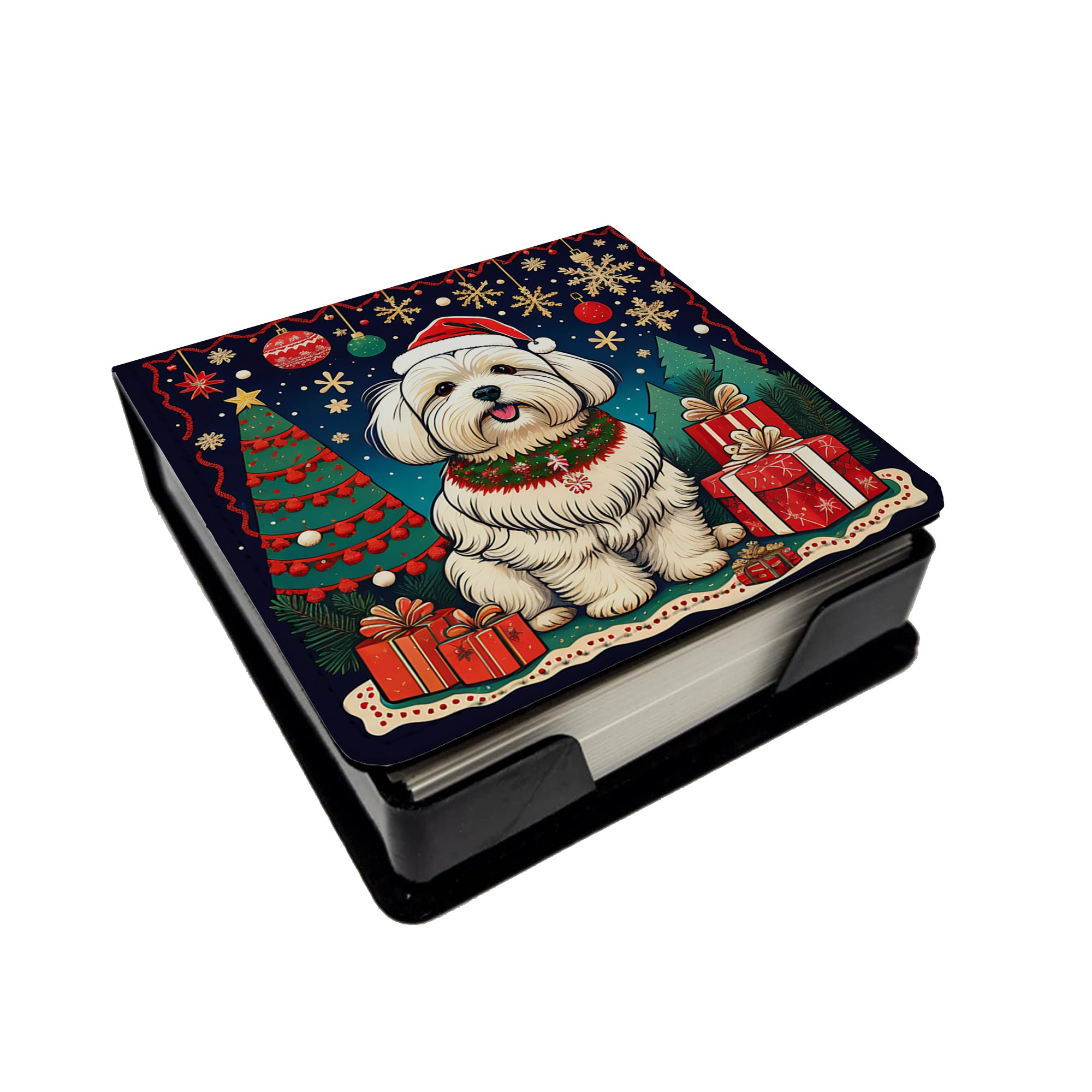 Buy this Coton De Tulear Christmas PU Leather Note Paper Holder