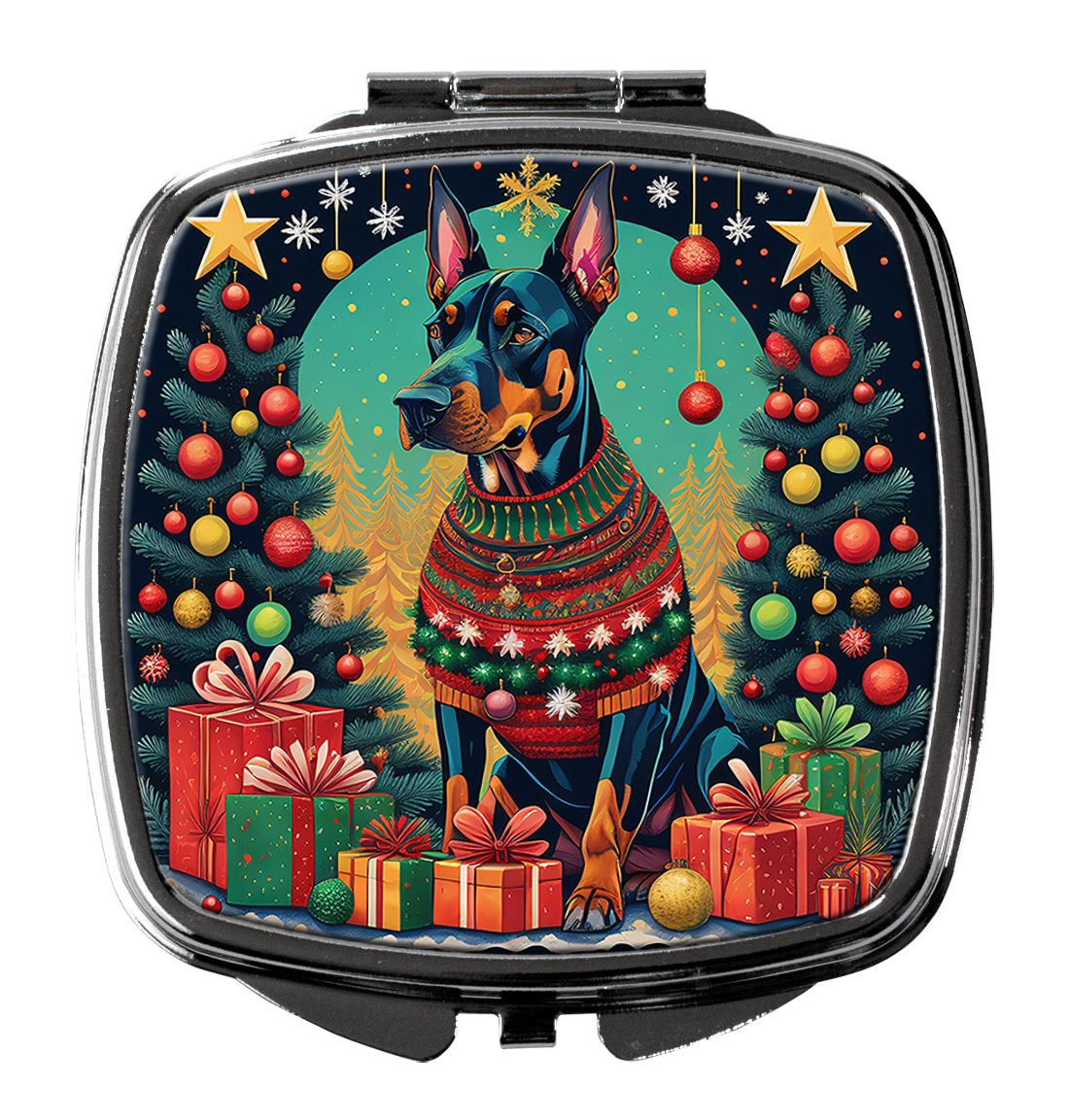 Buy this Doberman Pinscher Christmas Compact Mirror