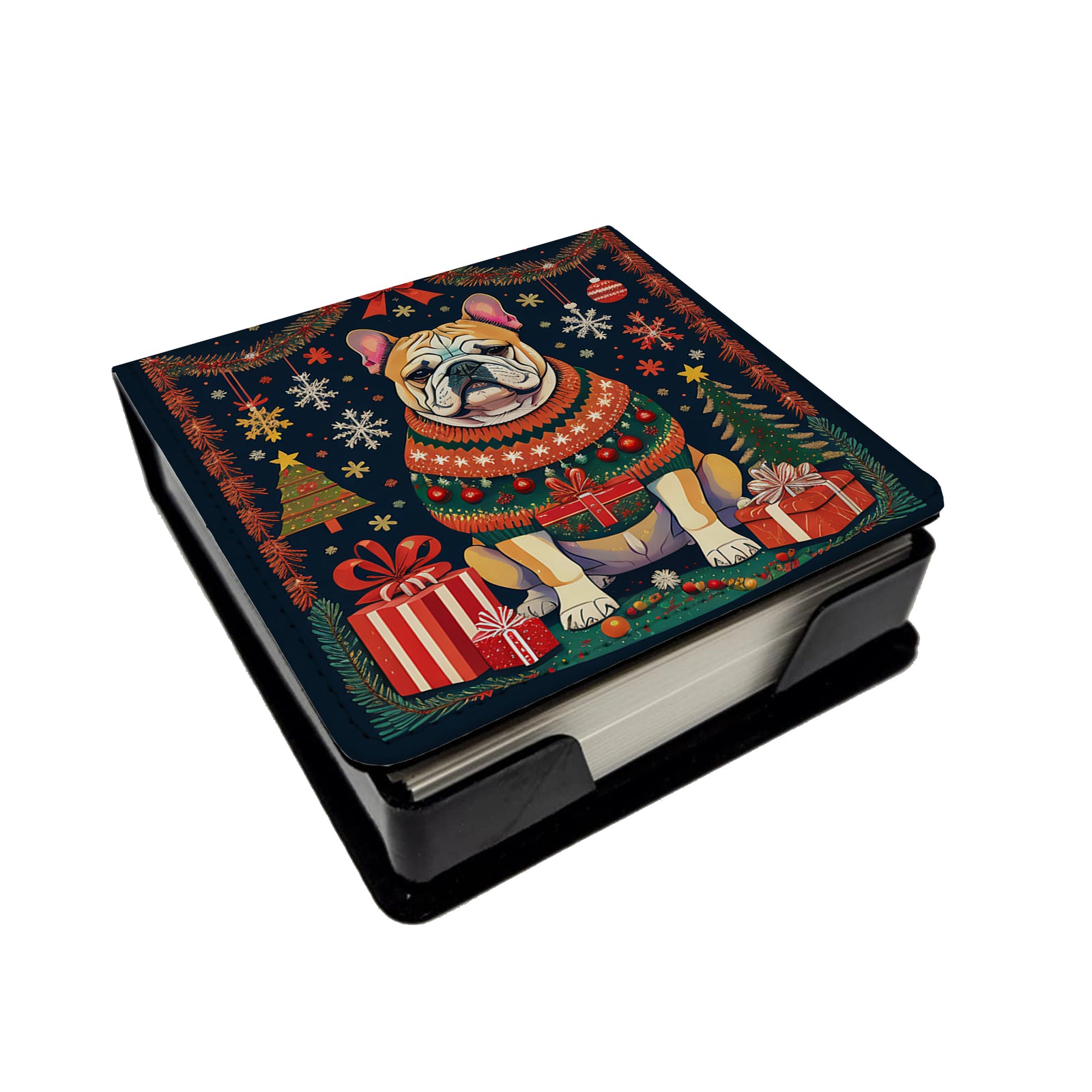 Buy this English Bulldog Christmas PU Leather Note Paper Holder