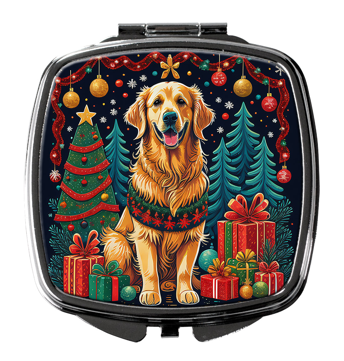 Buy this Golden Retriever Christmas Compact Mirror