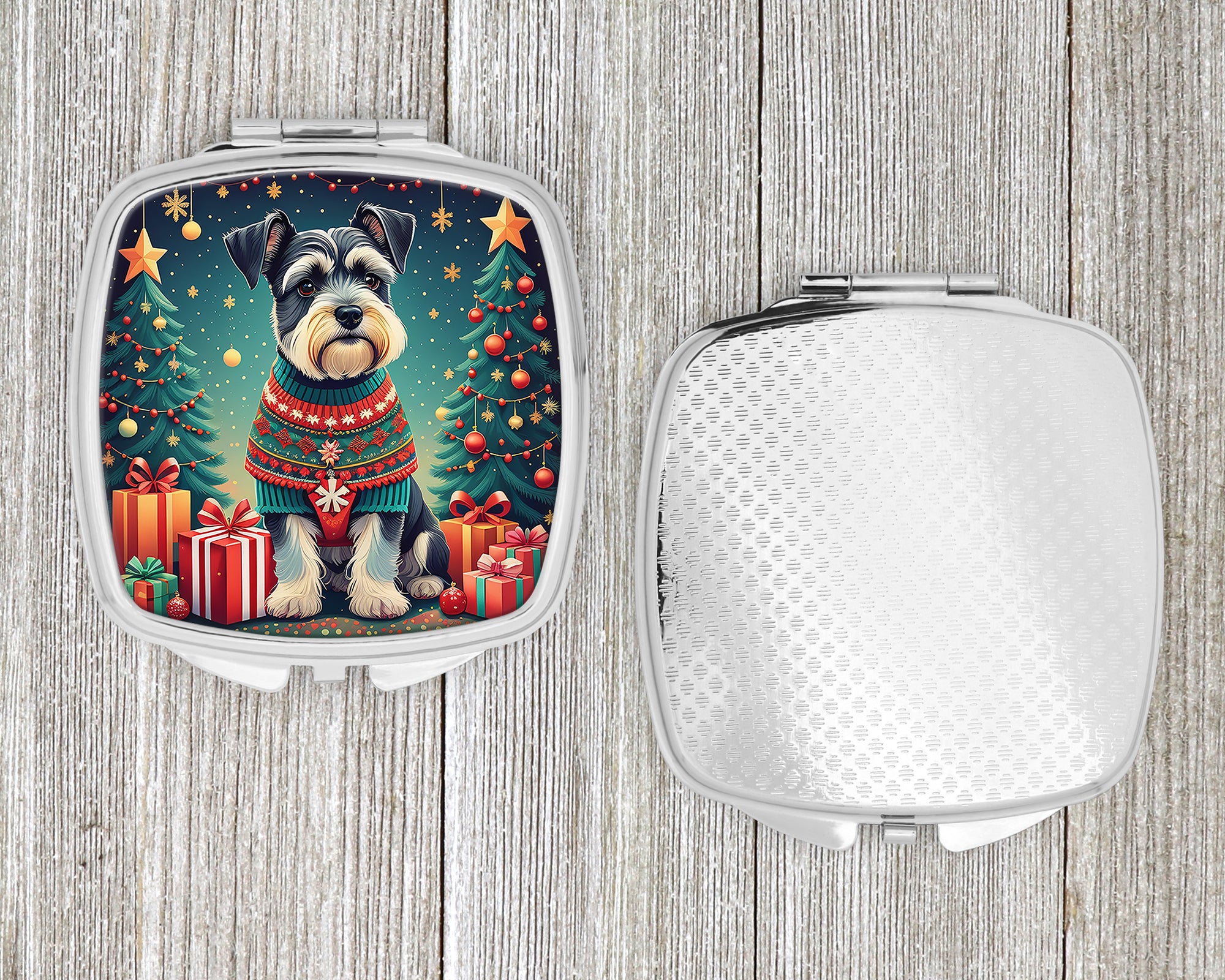 Schnauzer Christmas Compact Mirror