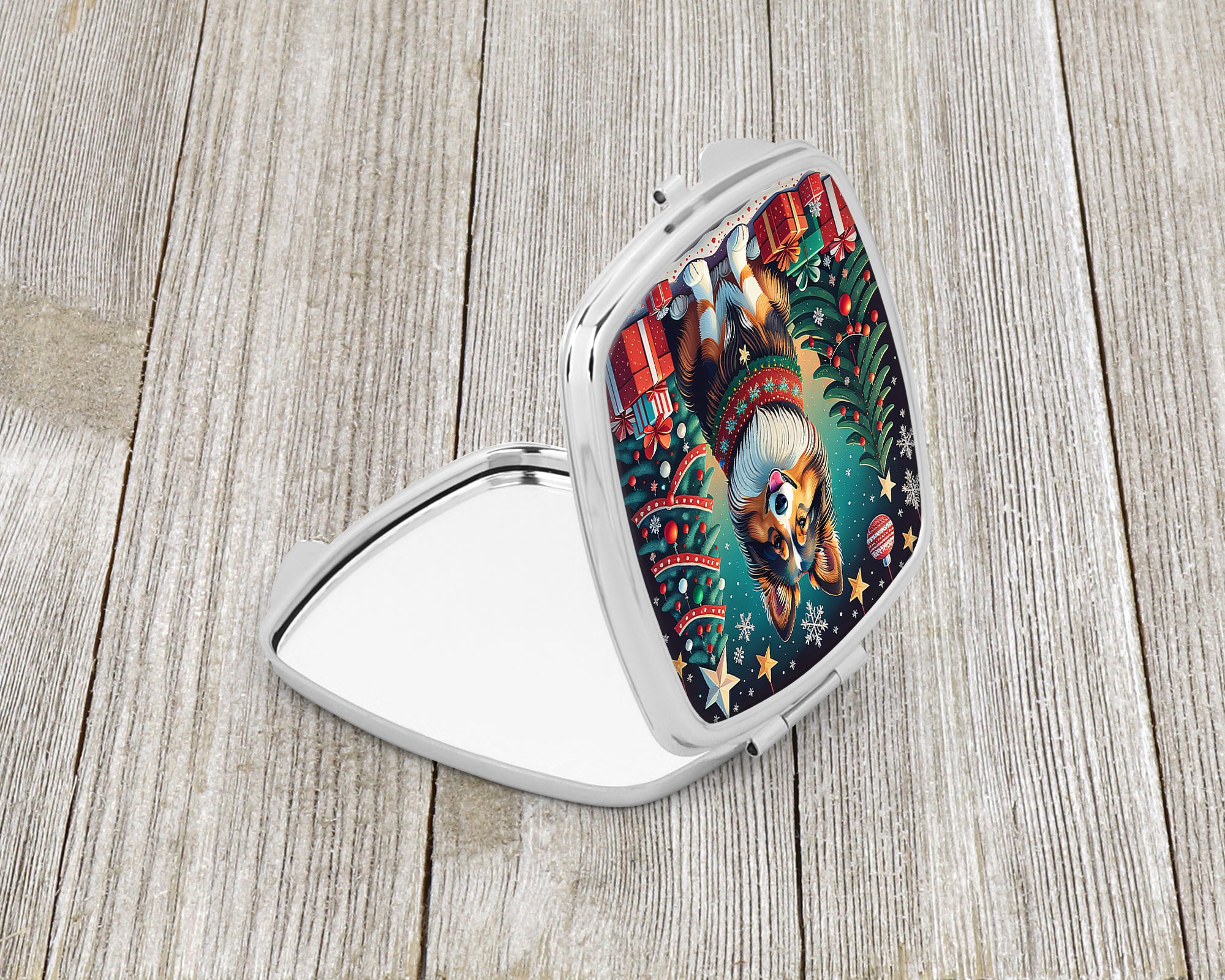 Buy this Sheltie Christmas Compact Mirror