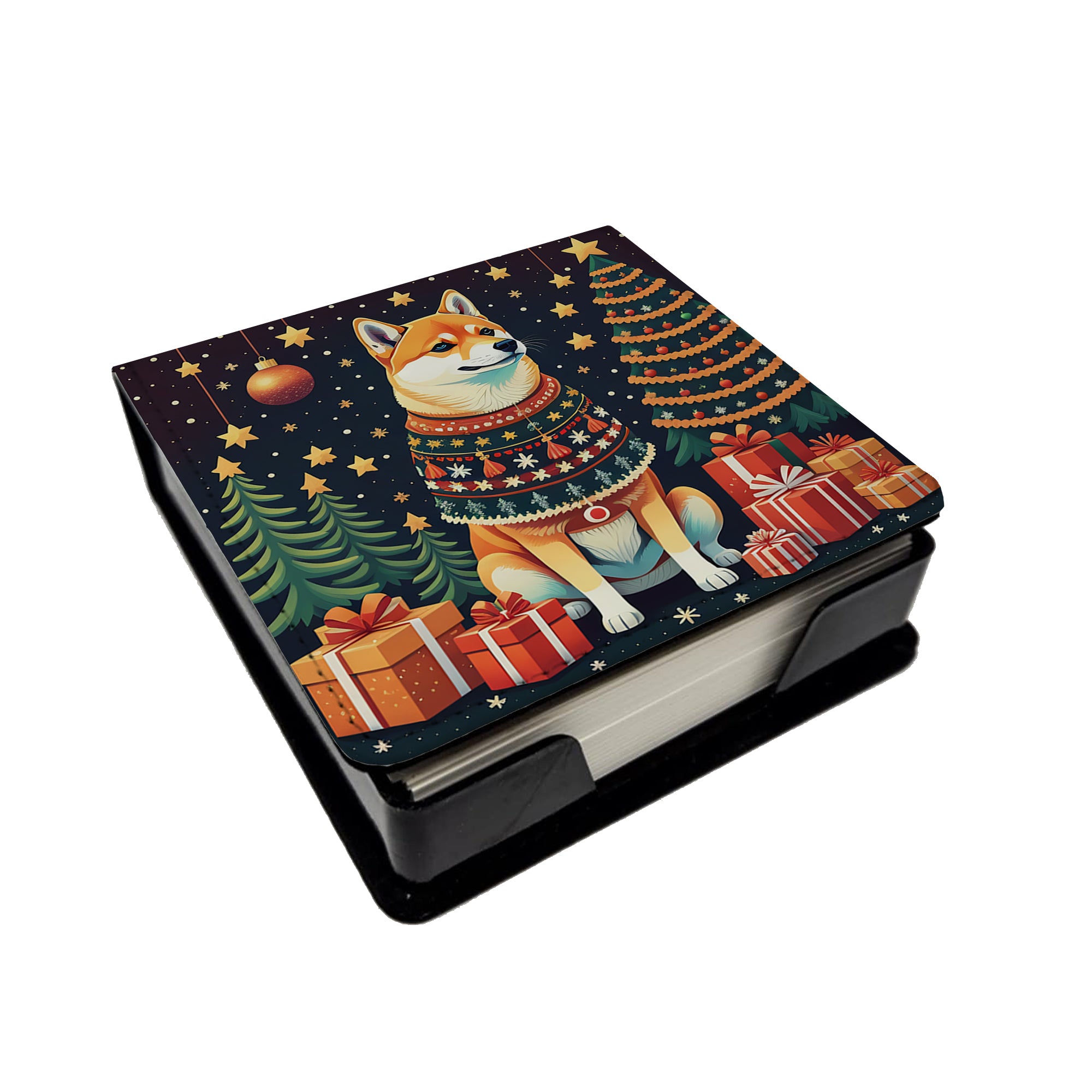 Buy this Shiba Inu Christmas PU Leather Note Paper Holder