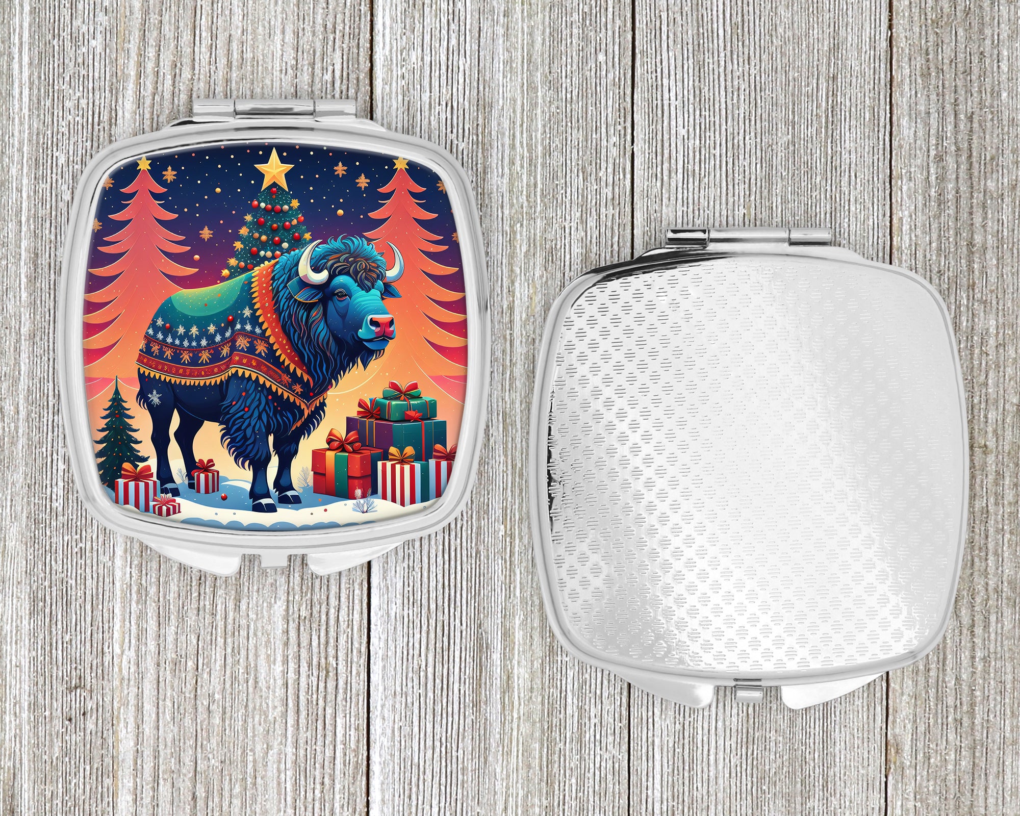 Buffalo Christmas Compact Mirror