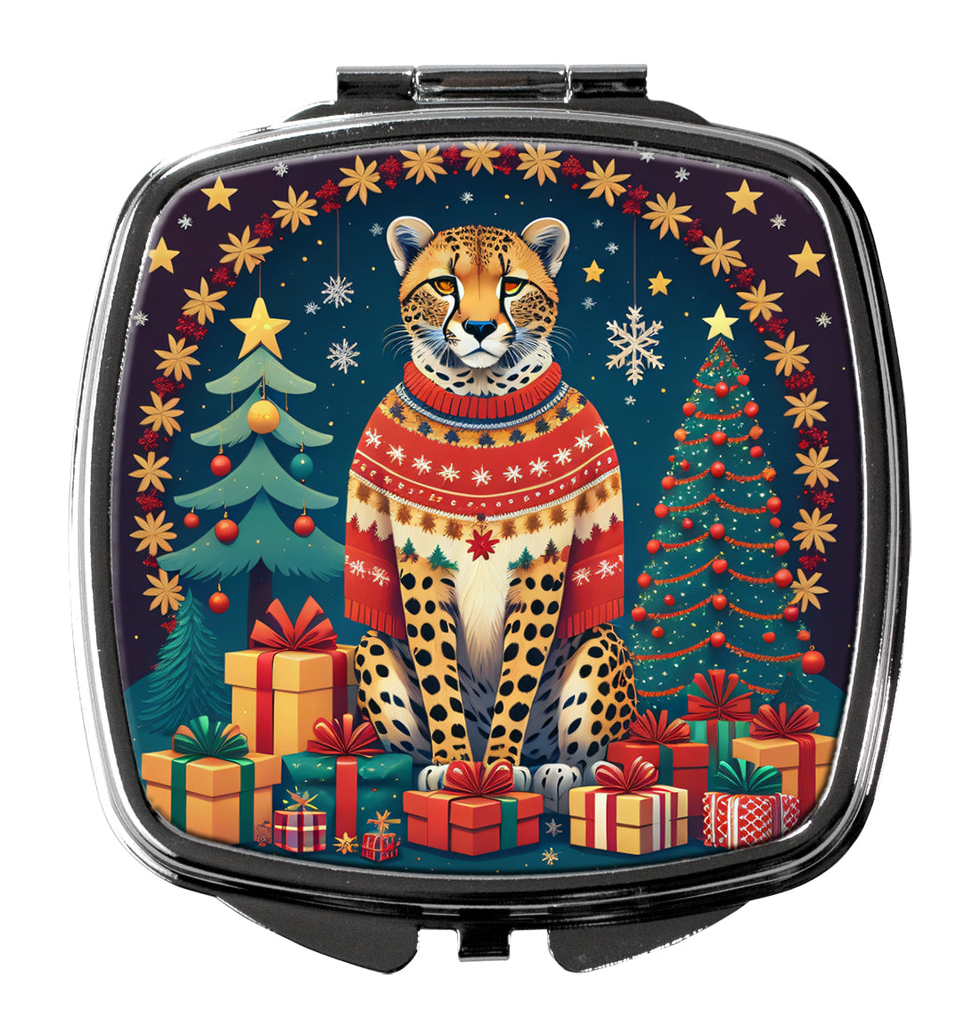 Buy this Cheetah Christmas Compact Mirror