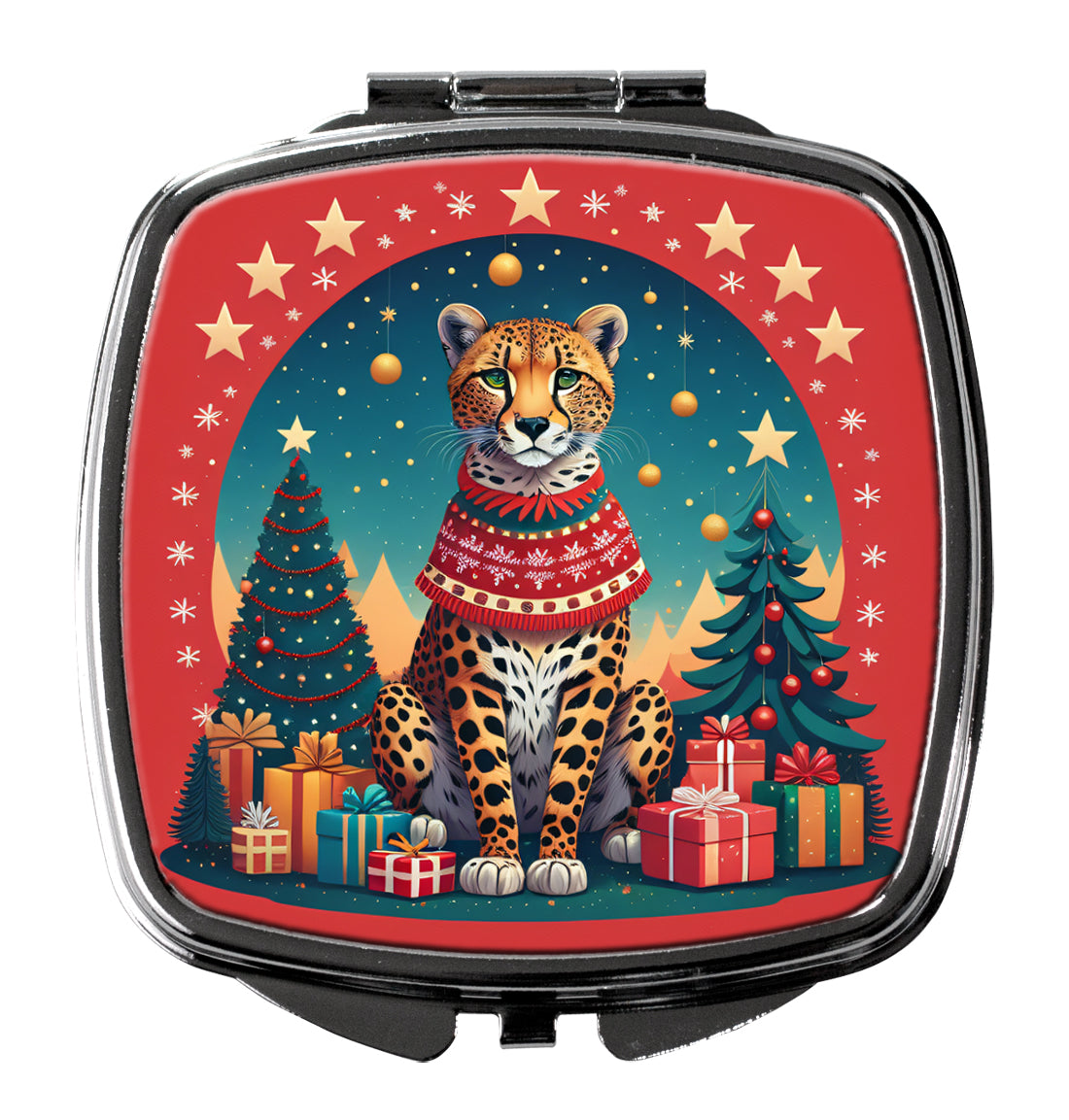 Buy this Cheetah Christmas Compact Mirror