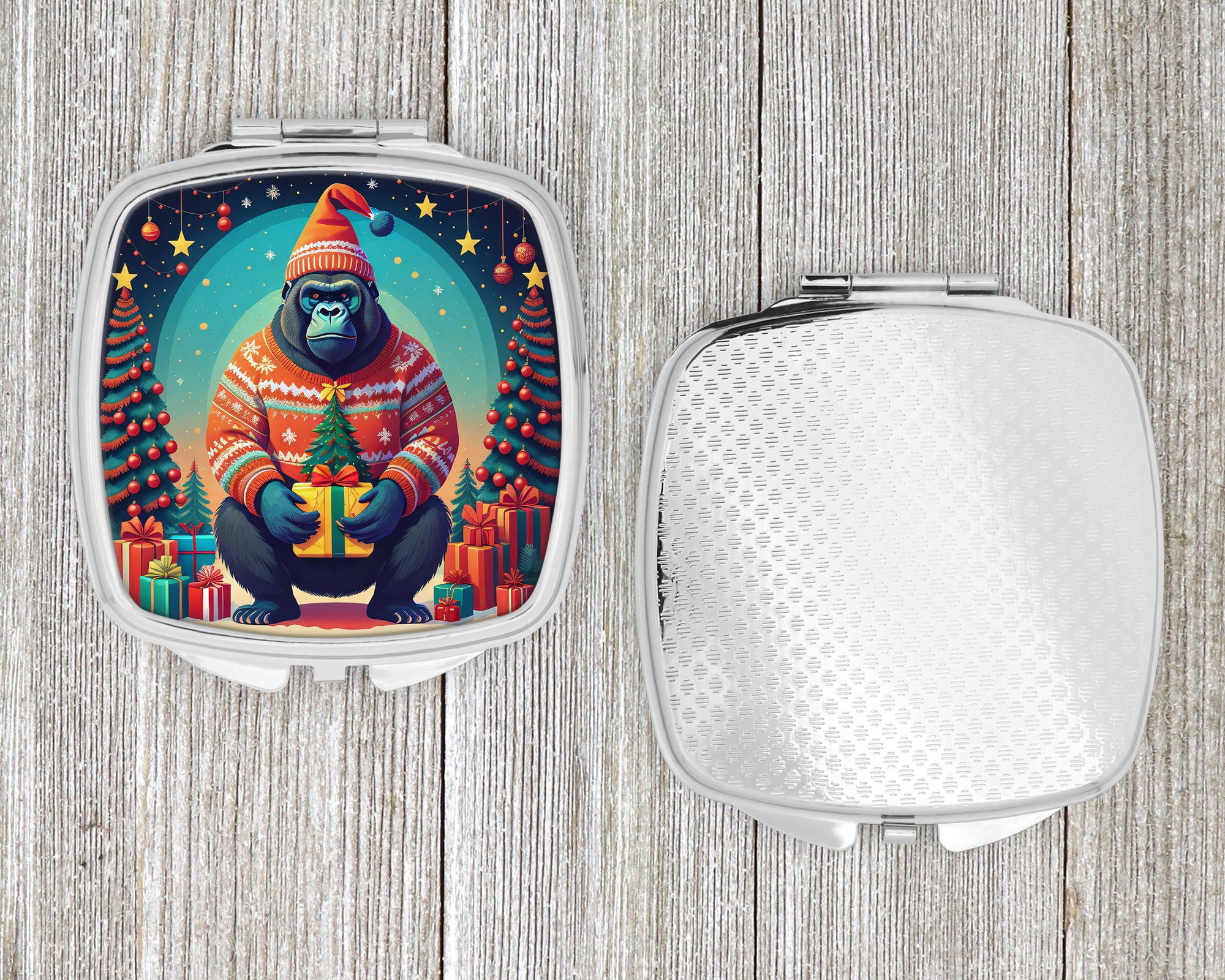 Gorilla Christmas Compact Mirror