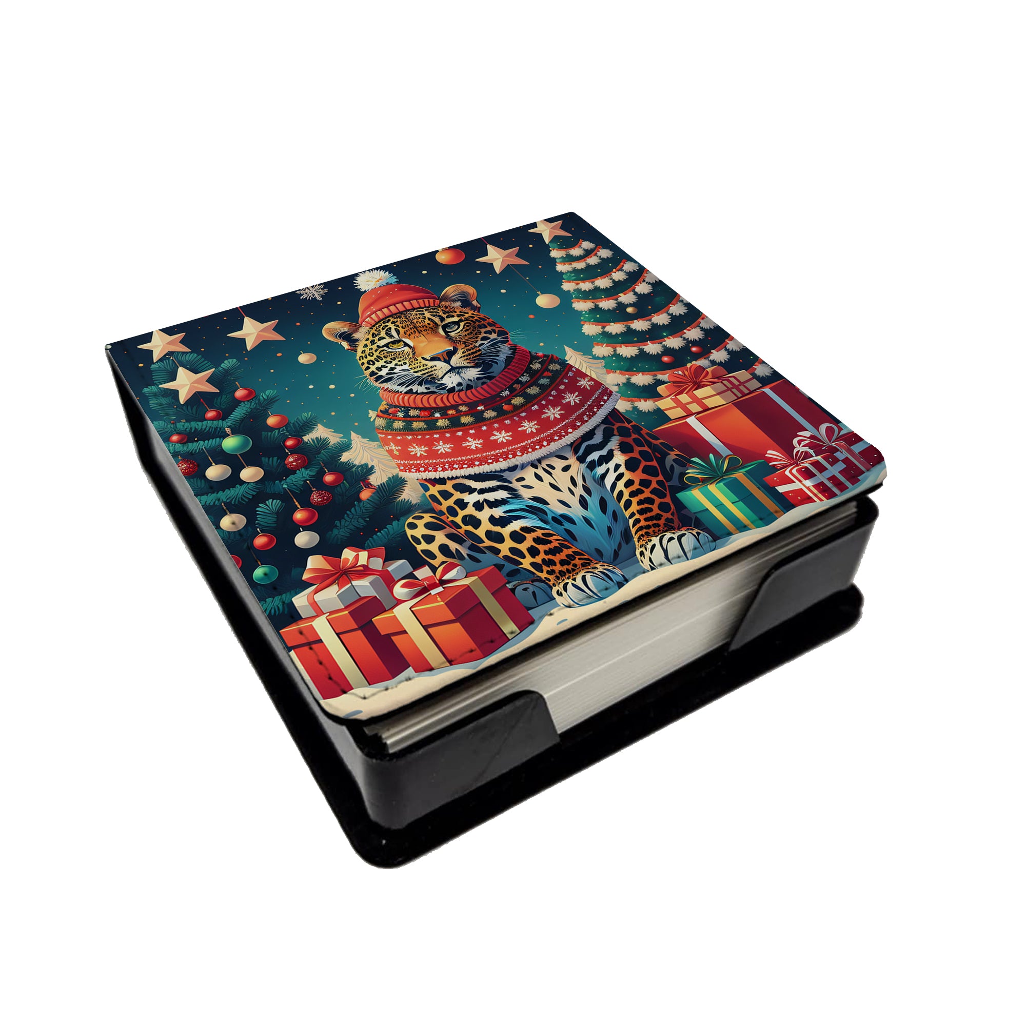 Buy this Leopard Christmas PU Leather Note Paper Holder