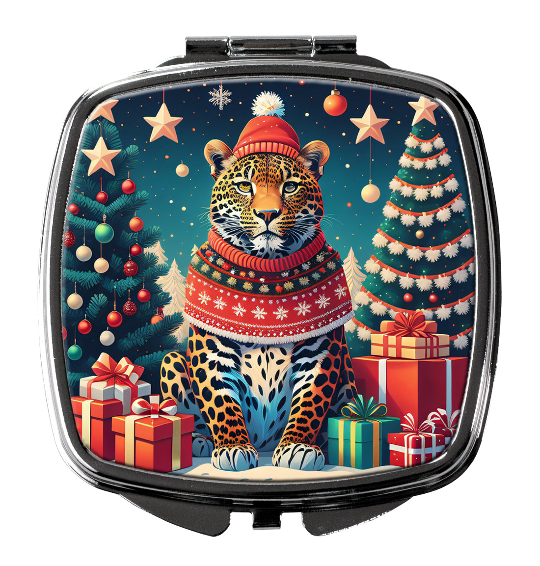 Buy this Leopard Christmas Compact Mirror