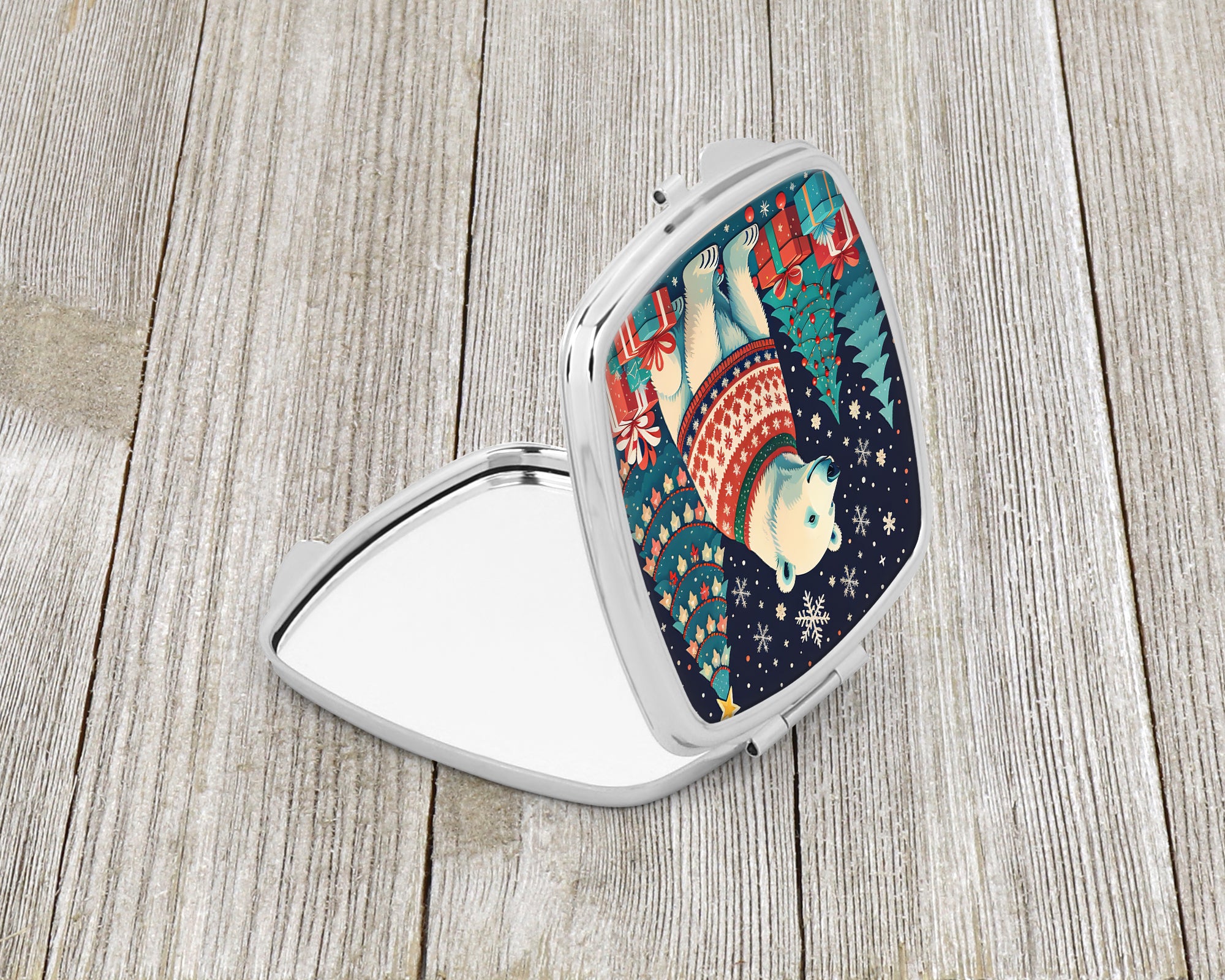 Polar Bear Christmas Compact Mirror