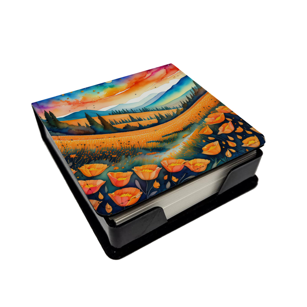 Buy this California Poppies in Color PU Leather Note Paper Holder