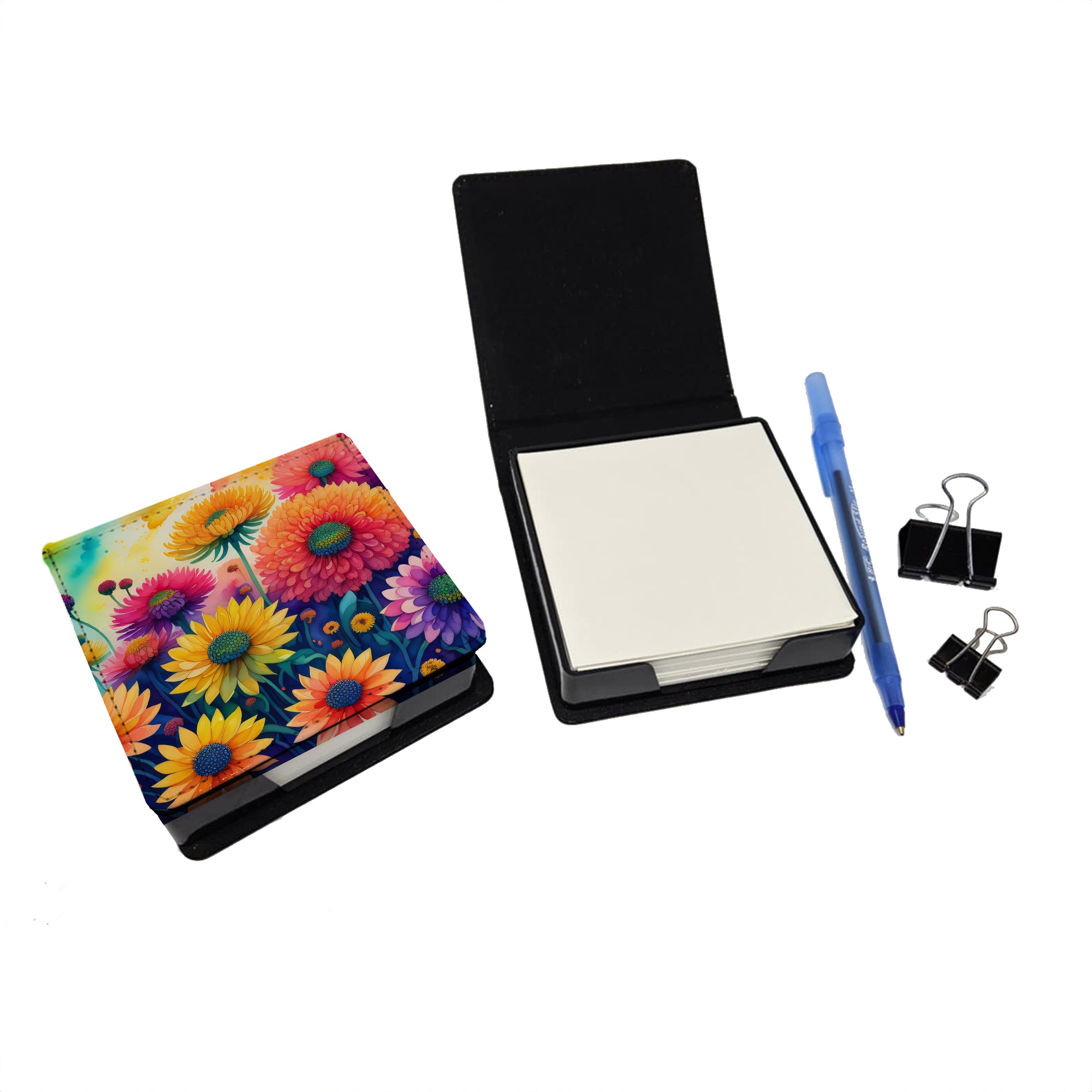 Buy this Chrysanthemums in Color PU Leather Note Paper Holder