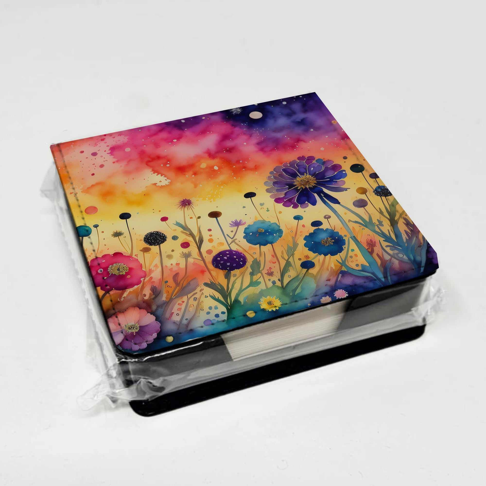 Scabiosa in Color PU Leather Note Paper Holder