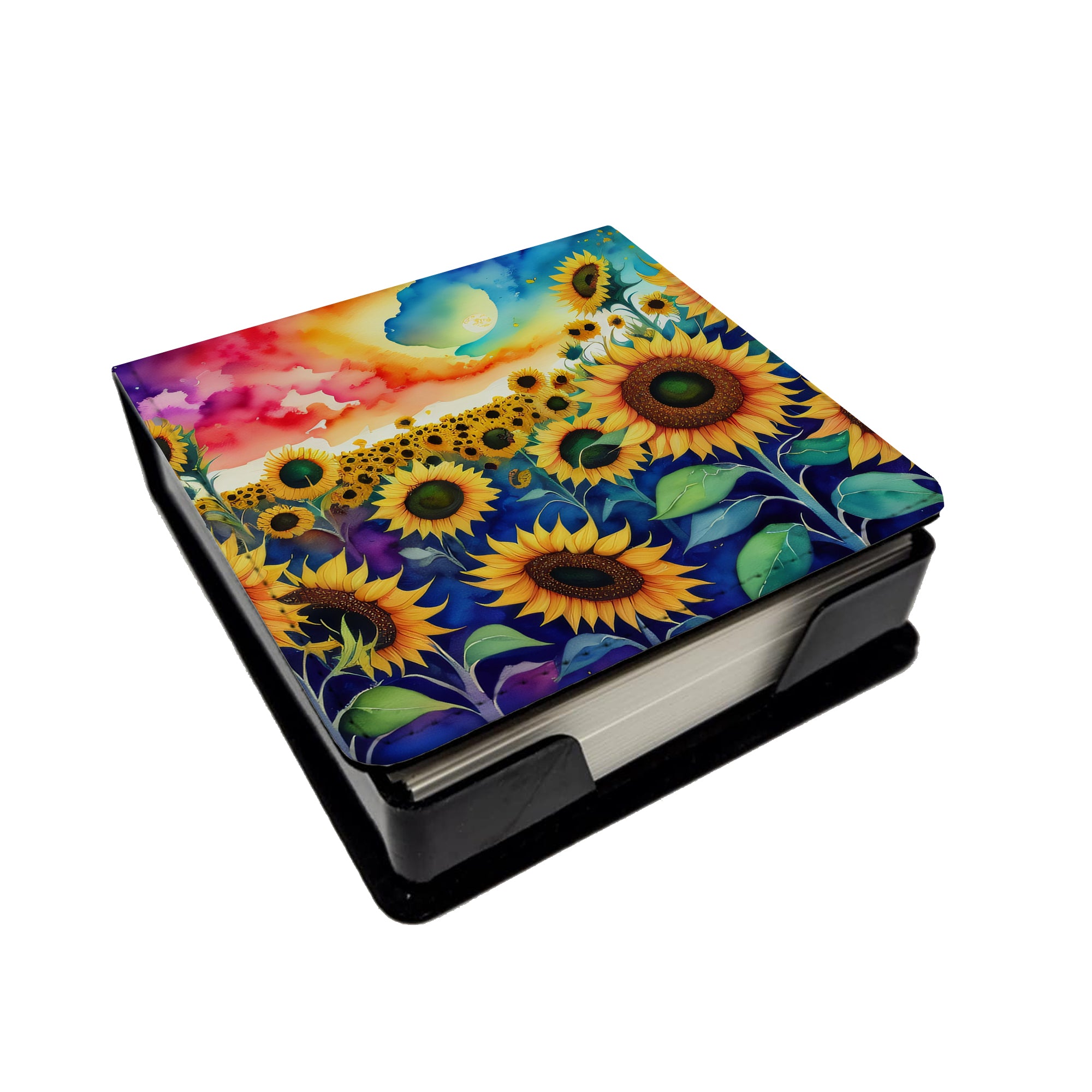 Buy this Sunflowers in Color PU Leather Note Paper Holder