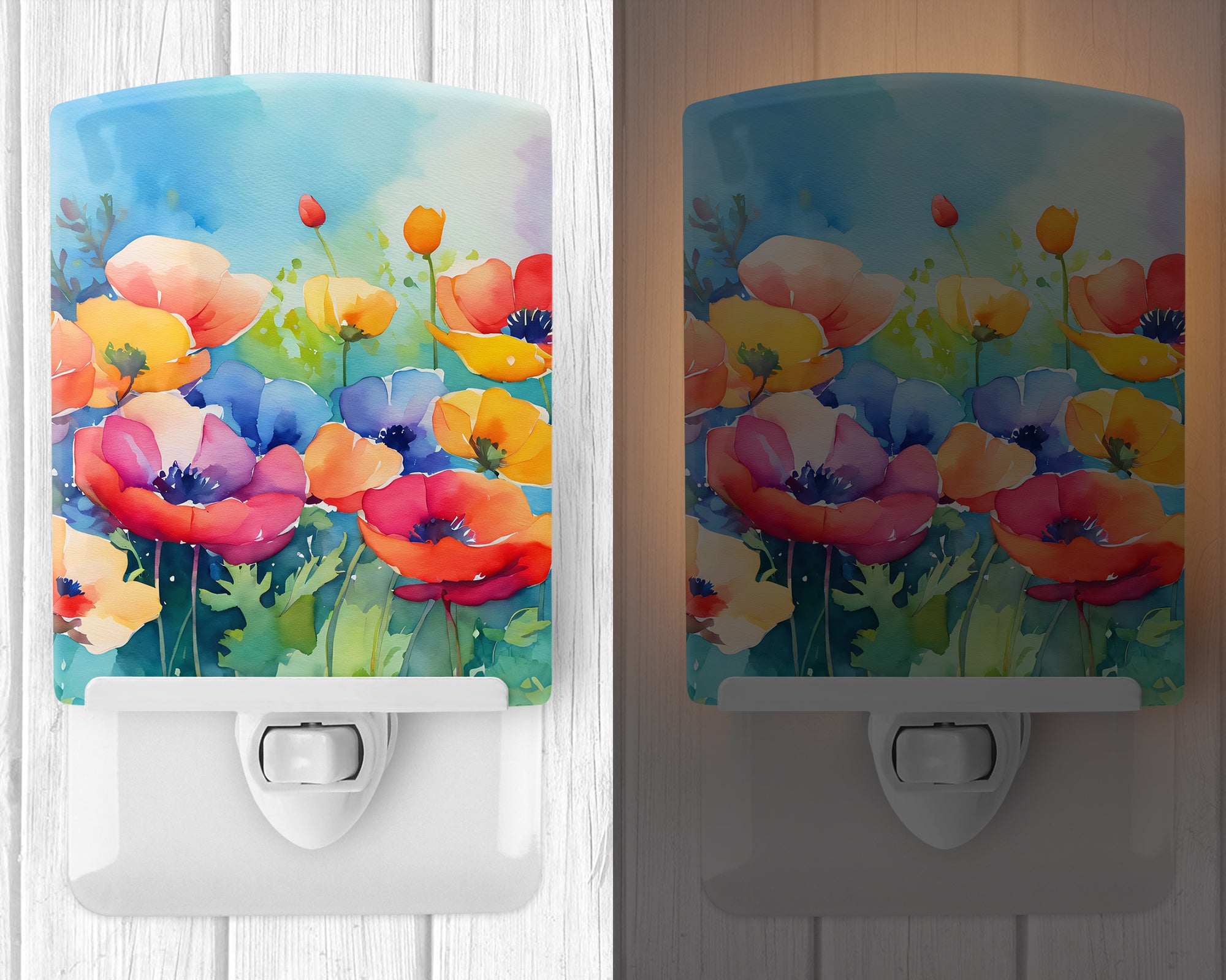 Buy this Anemones in Watercolor Ceramic Night Light