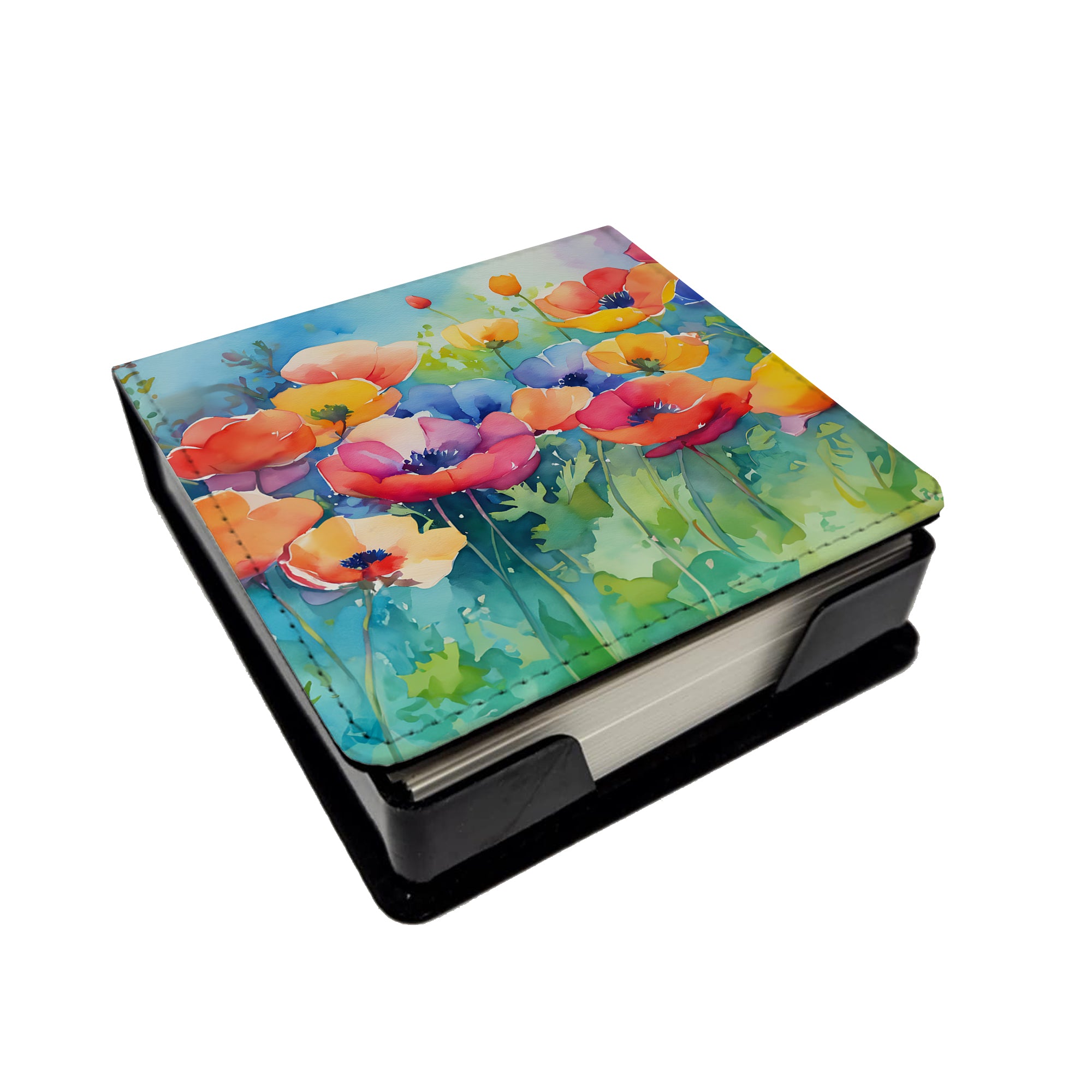 Buy this Anemones in Watercolor PU Leather Note Paper Holder