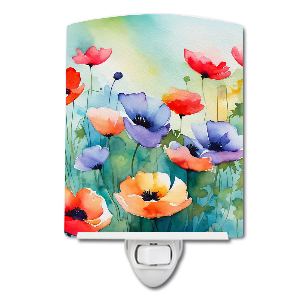 Buy this Anemones in Watercolor Ceramic Night Light