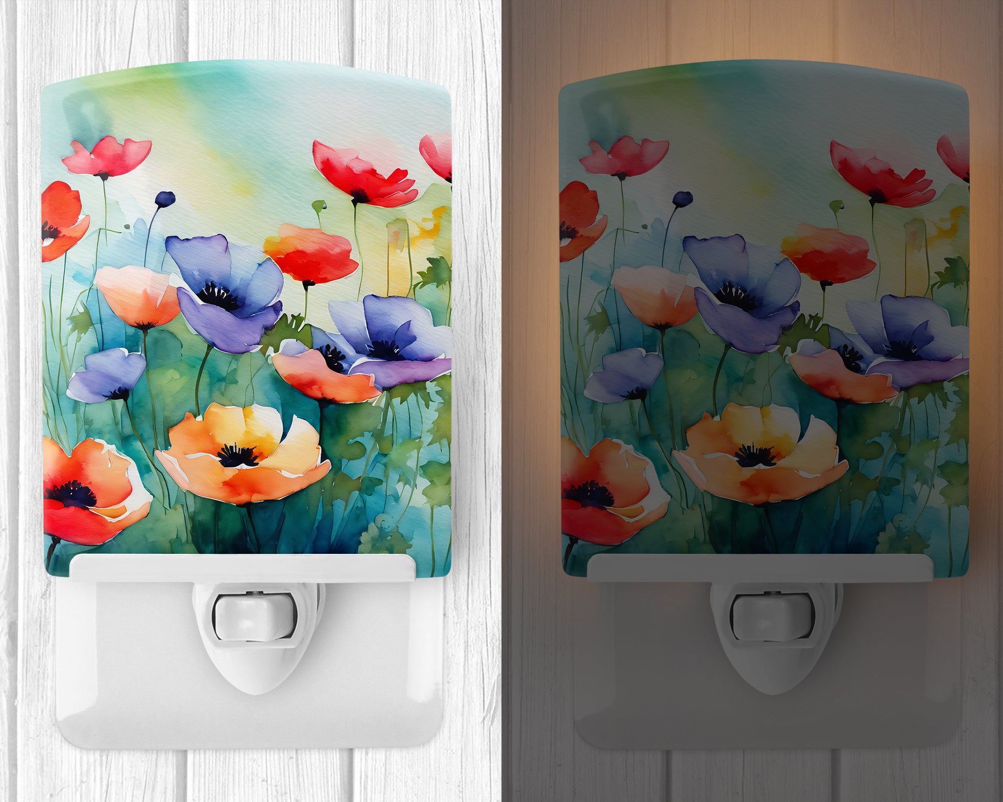 Buy this Anemones in Watercolor Ceramic Night Light