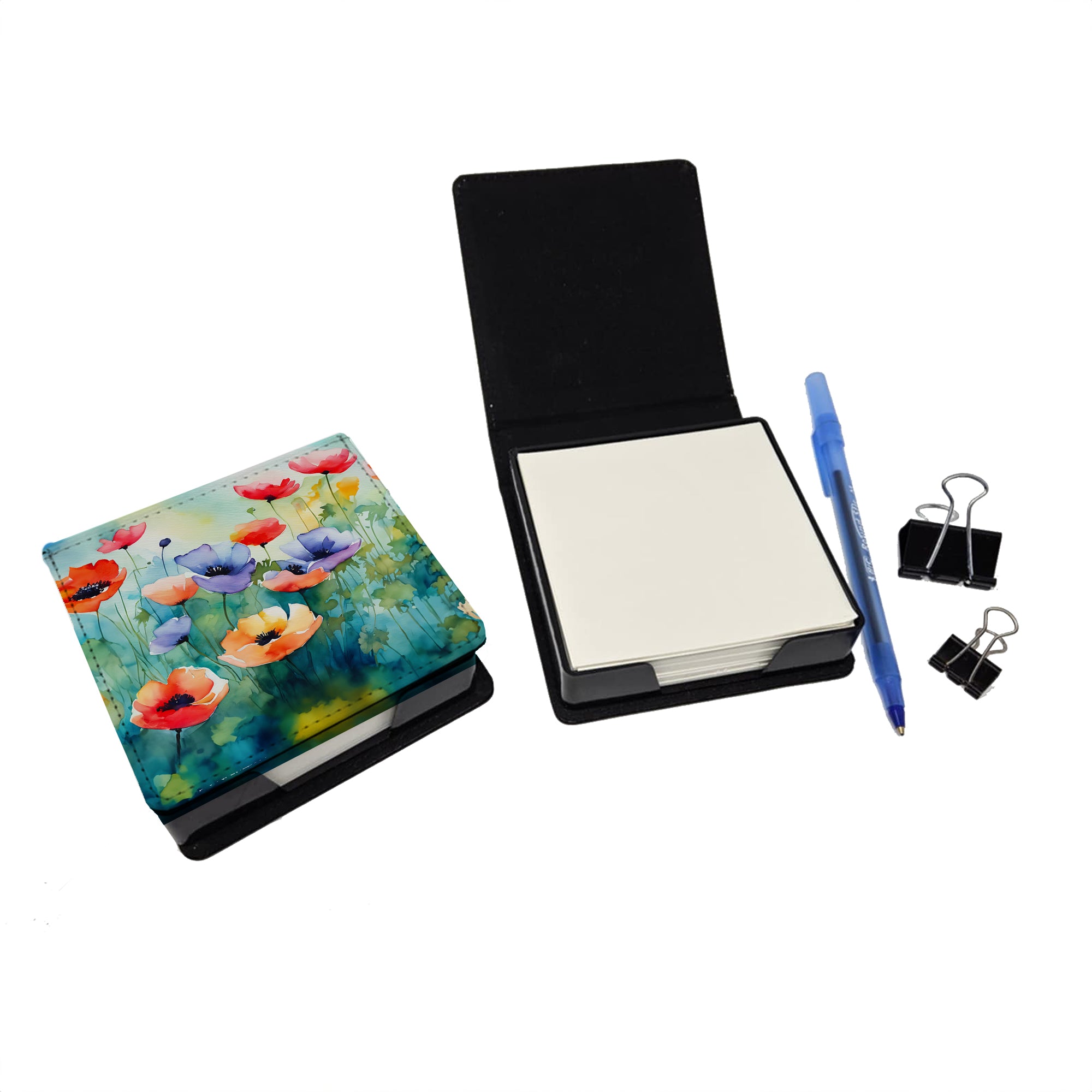 Buy this Anemones in Watercolor PU Leather Note Paper Holder