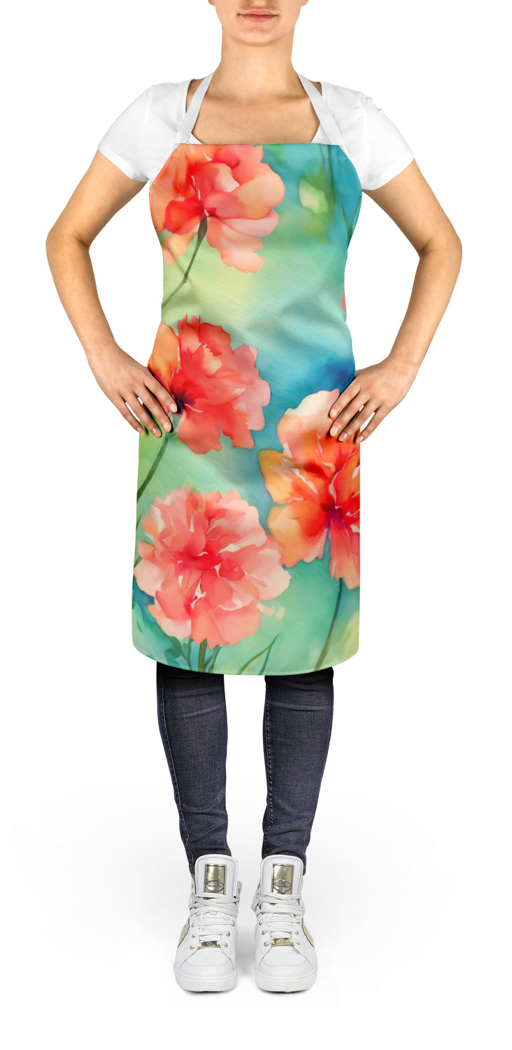 Carnations in Watercolor Apron