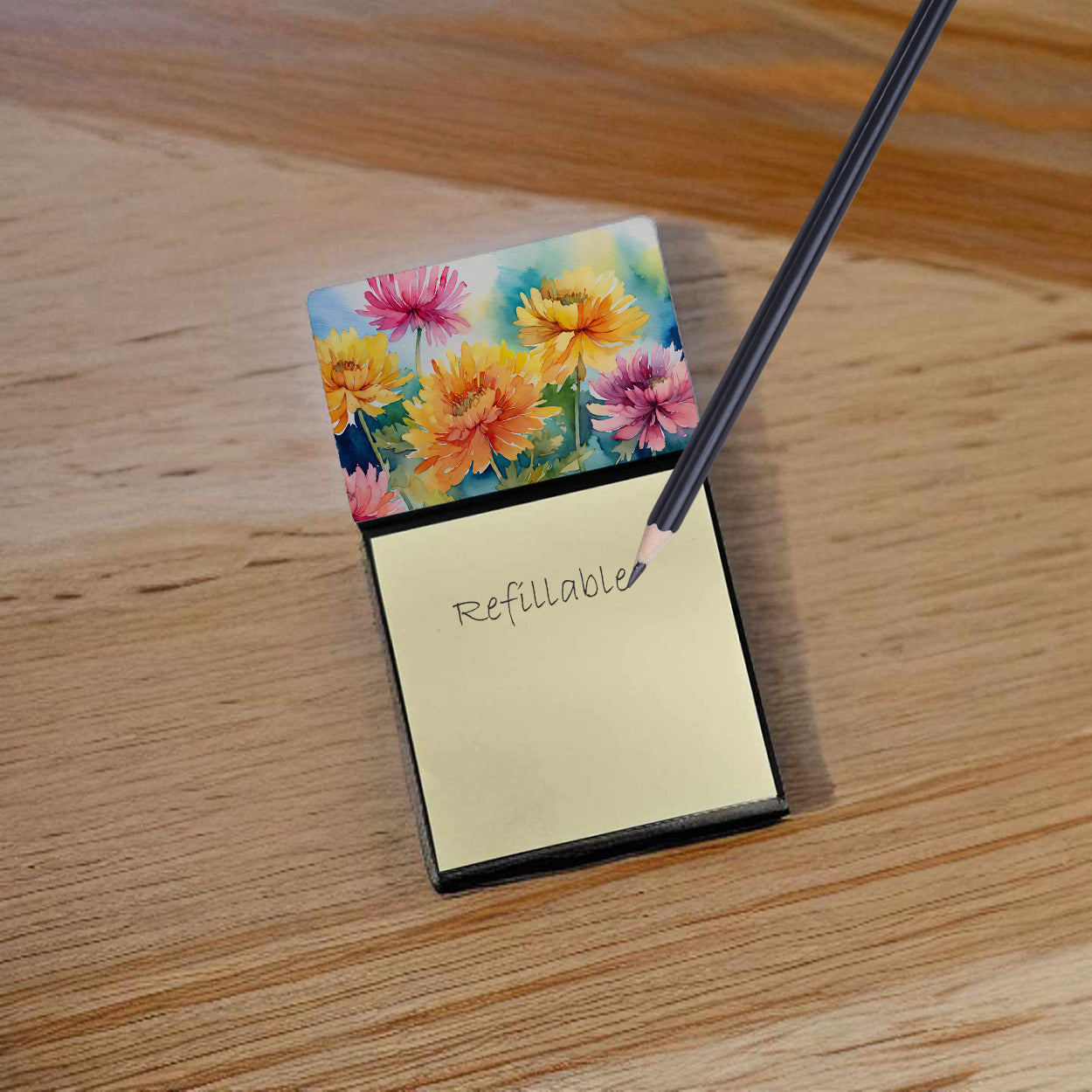 Buy this Chrysanthemums in Watercolor Sticky Note Holder