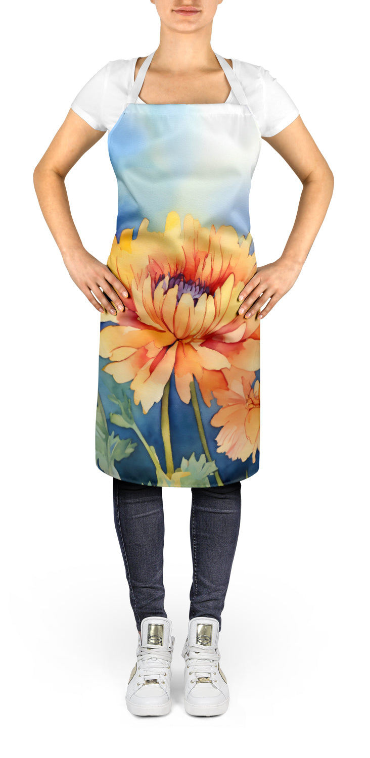 Buy this Chrysanthemums in Watercolor Apron