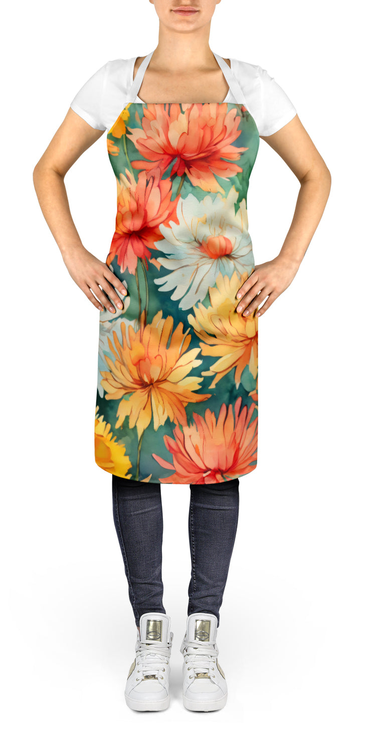 Buy this Chrysanthemums in Watercolor Apron