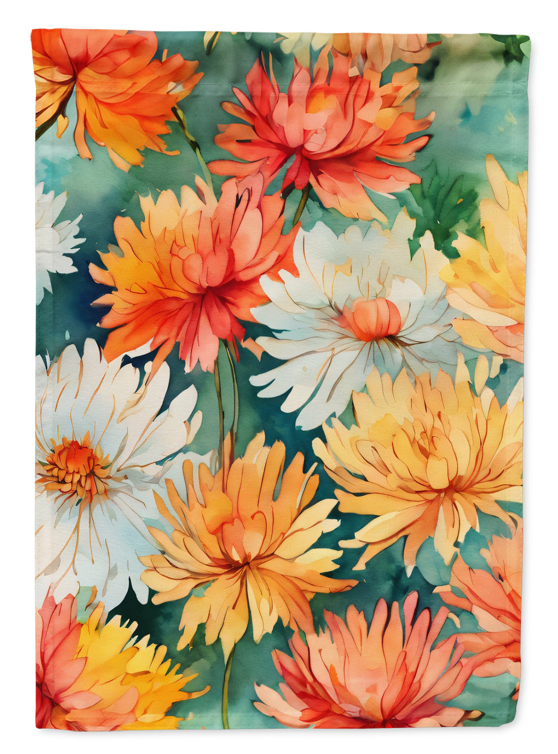 Buy this Chrysanthemums in Watercolor House Flag