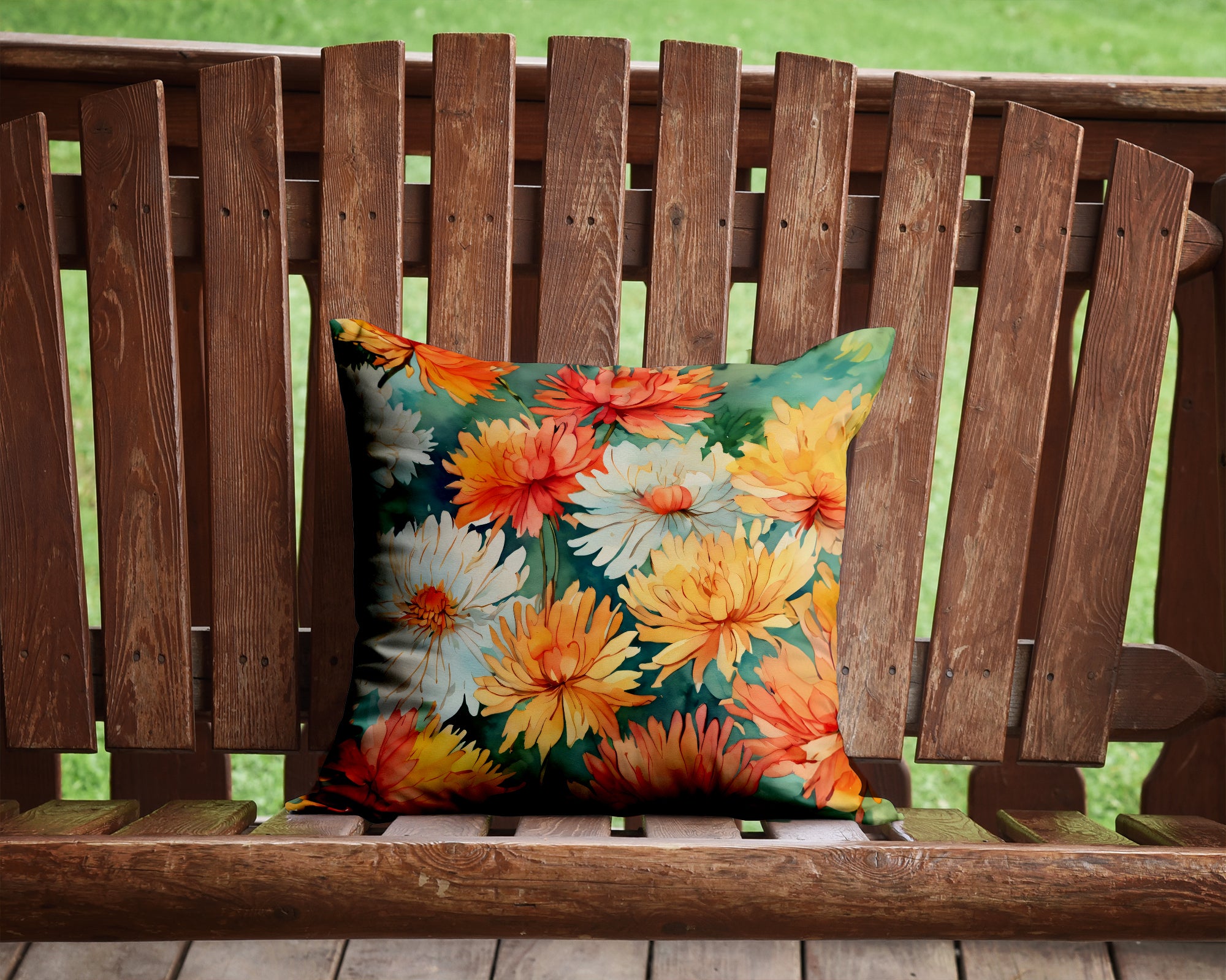 Buy this Chrysanthemums in Watercolor Throw Pillow