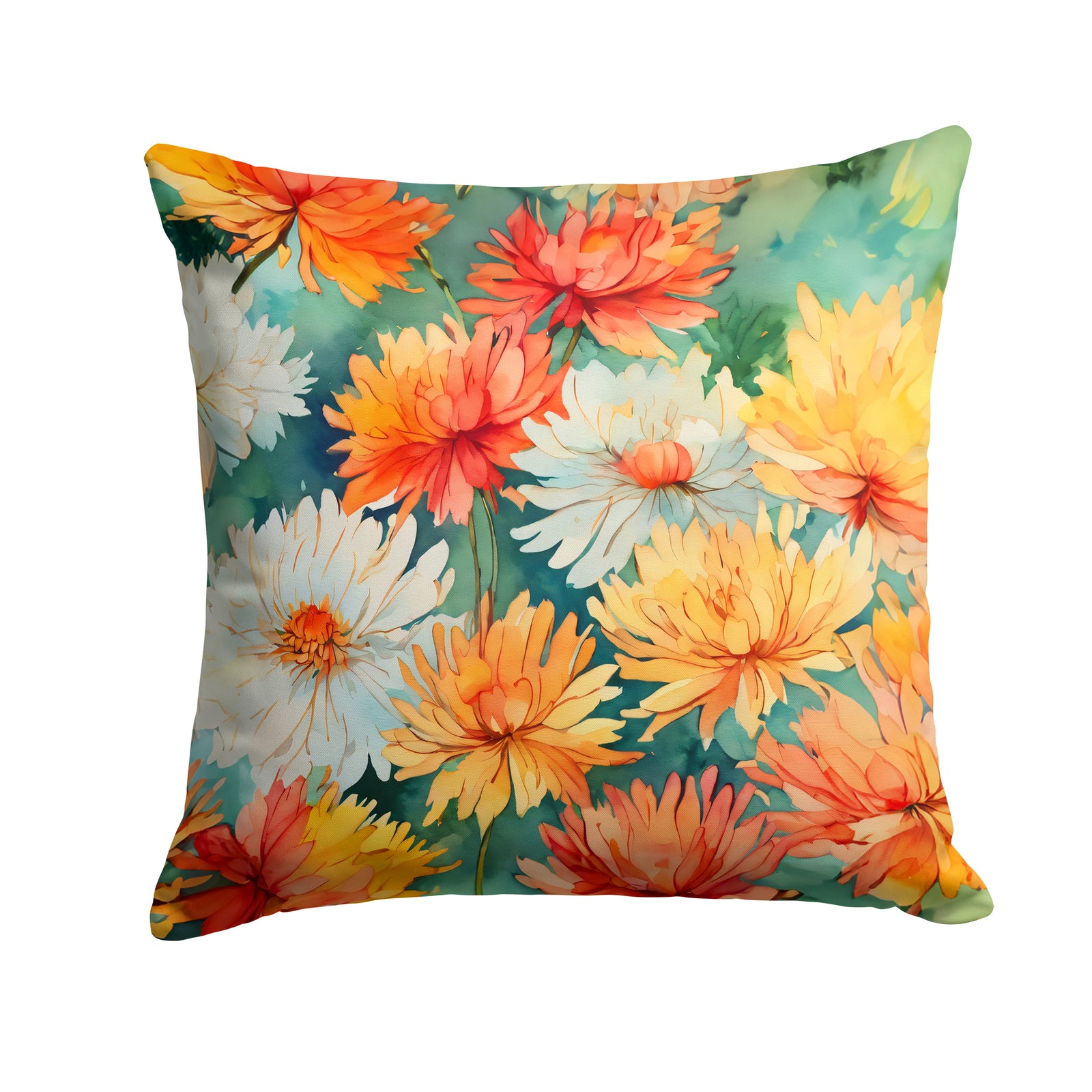 Buy this Chrysanthemums in Watercolor Throw Pillow