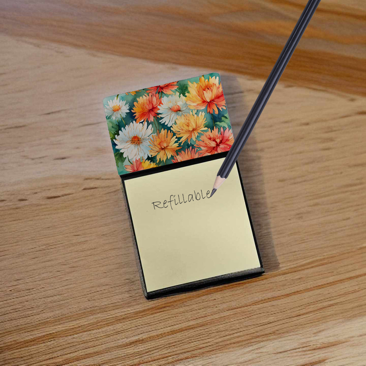 Buy this Chrysanthemums in Watercolor Sticky Note Holder